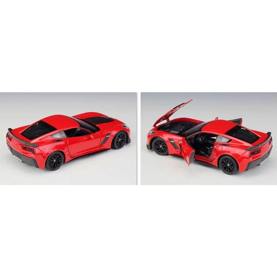 Modelo Coche Diecast 1:24 Welly Chevrolet Corvette Z06 Rojo