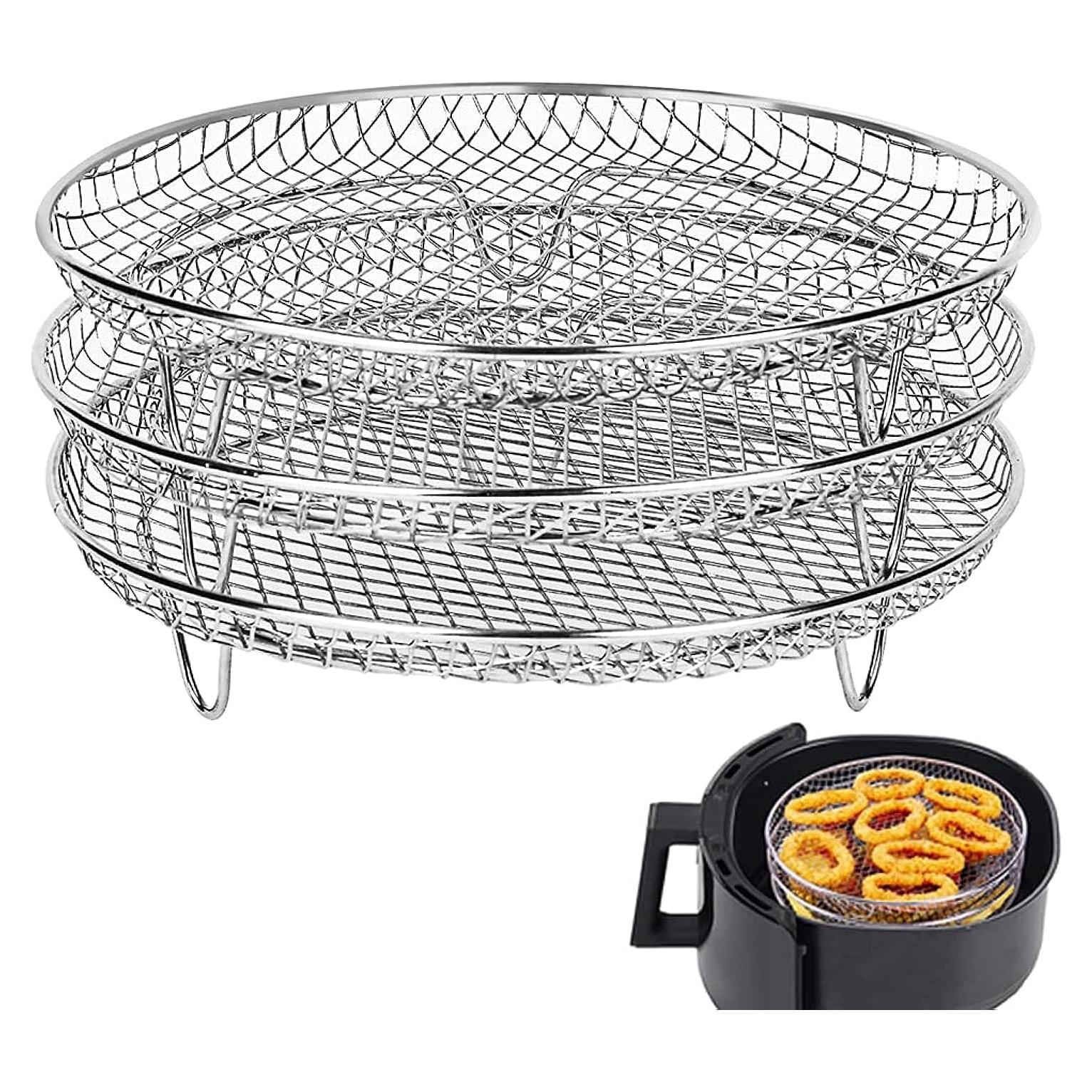 Estantes Apilables para Freidora de Aire RAMLLY 3 Capas 20.9cm