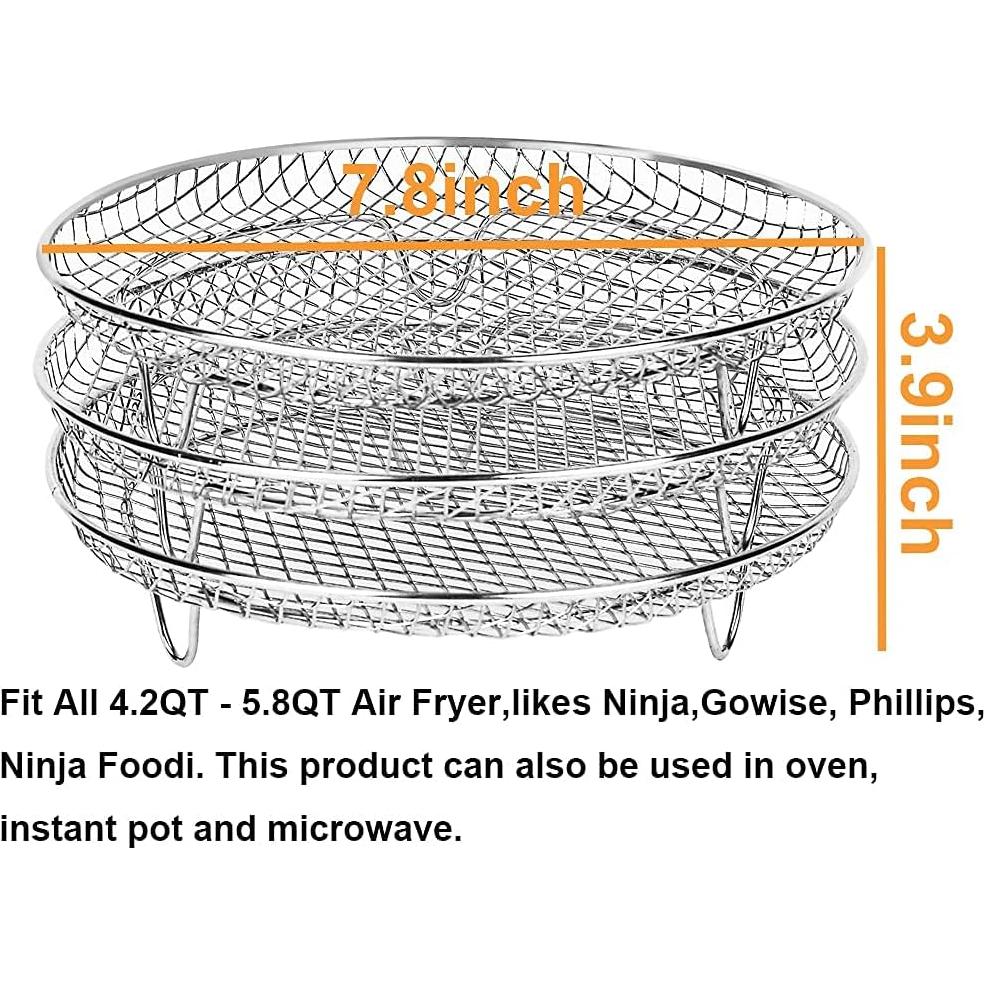 Estantes Apilables para Freidora de Aire RAMLLY 3 Capas 20.9cm