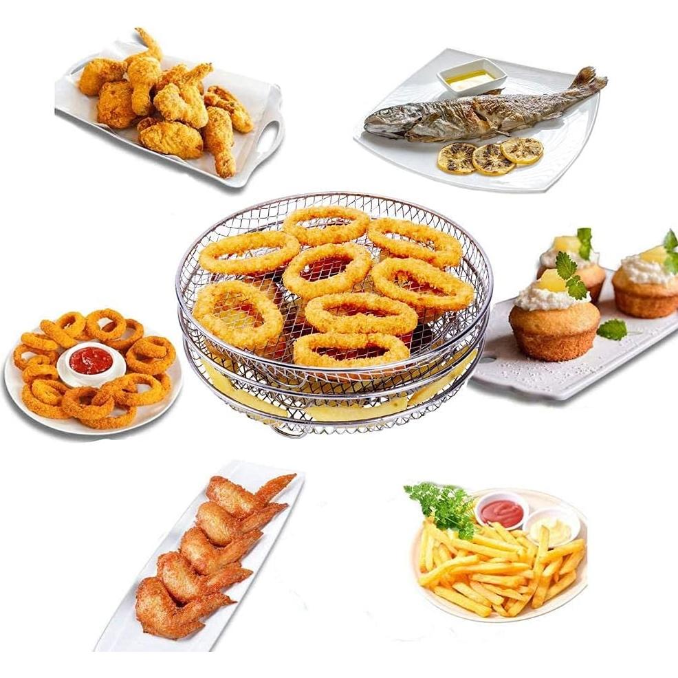Estantes Apilables para Freidora de Aire RAMLLY 3 Capas 20.9cm