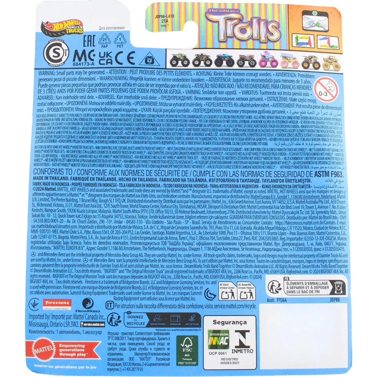 Hot Wheels Monster Trucks 2024 Trolls Poppy 1:64 Metal