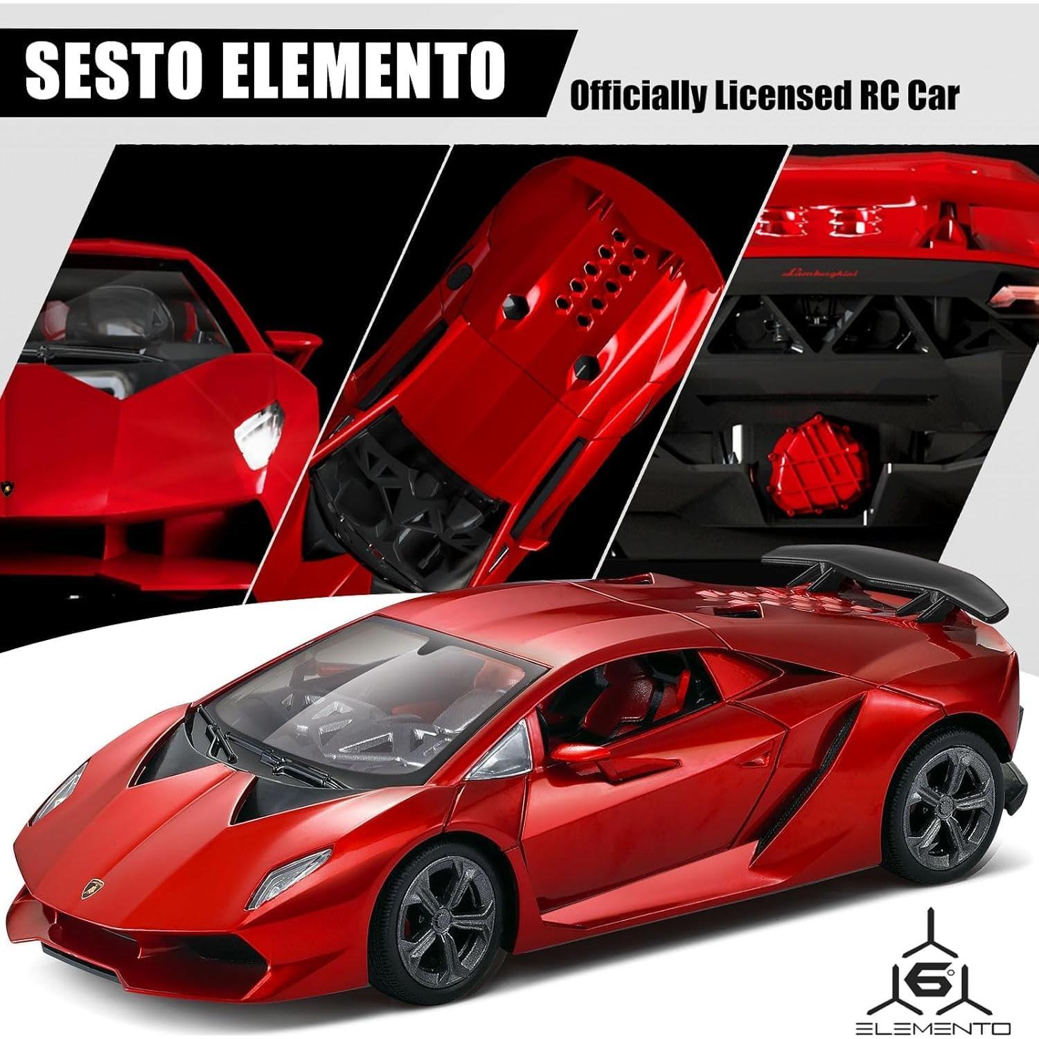 Coche RC Lamborghini Sesto Elemento 1:24 Rojo para Niños