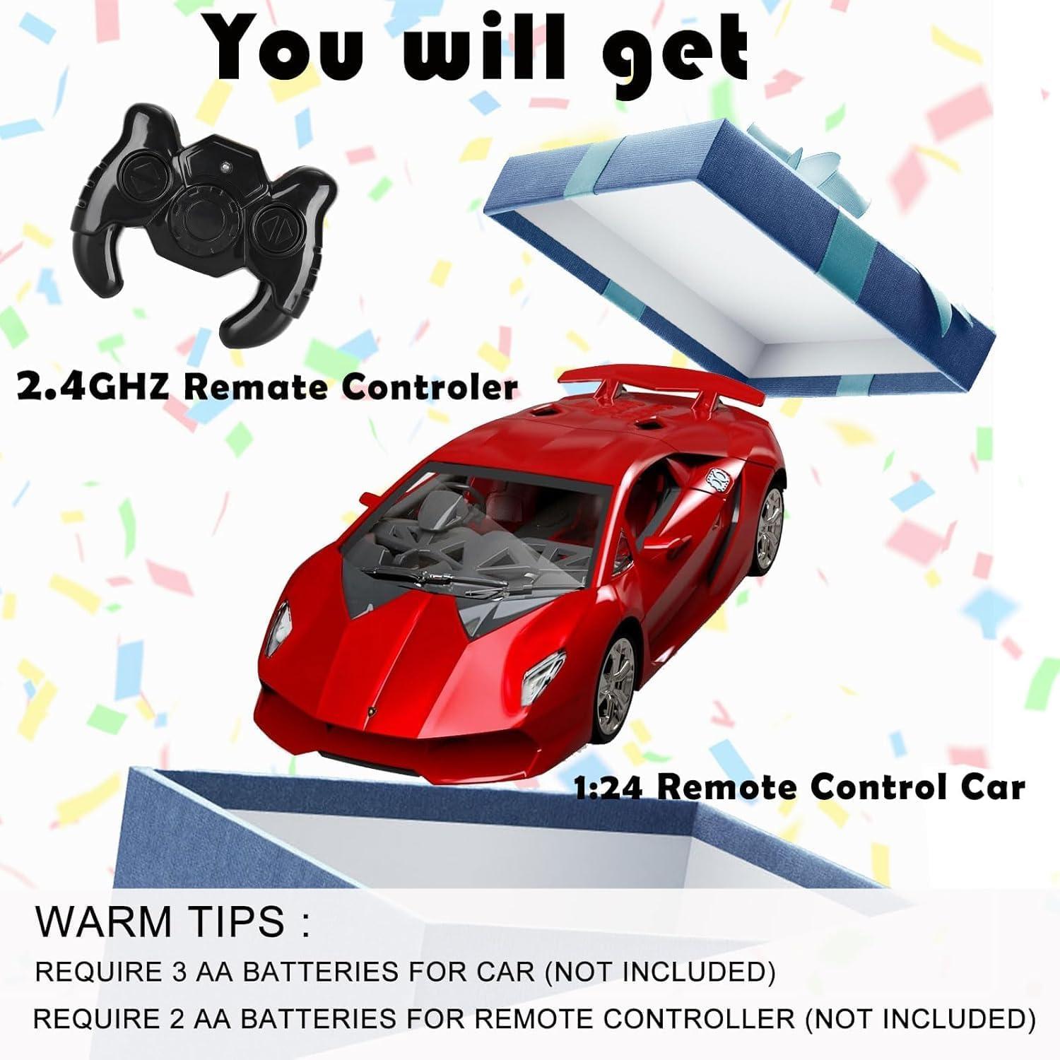 Coche RC Lamborghini Sesto Elemento 1:24 Rojo para Niños