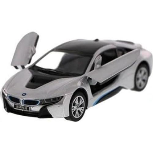 Coche Diecast Kinsmart BMW I8 Plateado 1:36 con Detalles