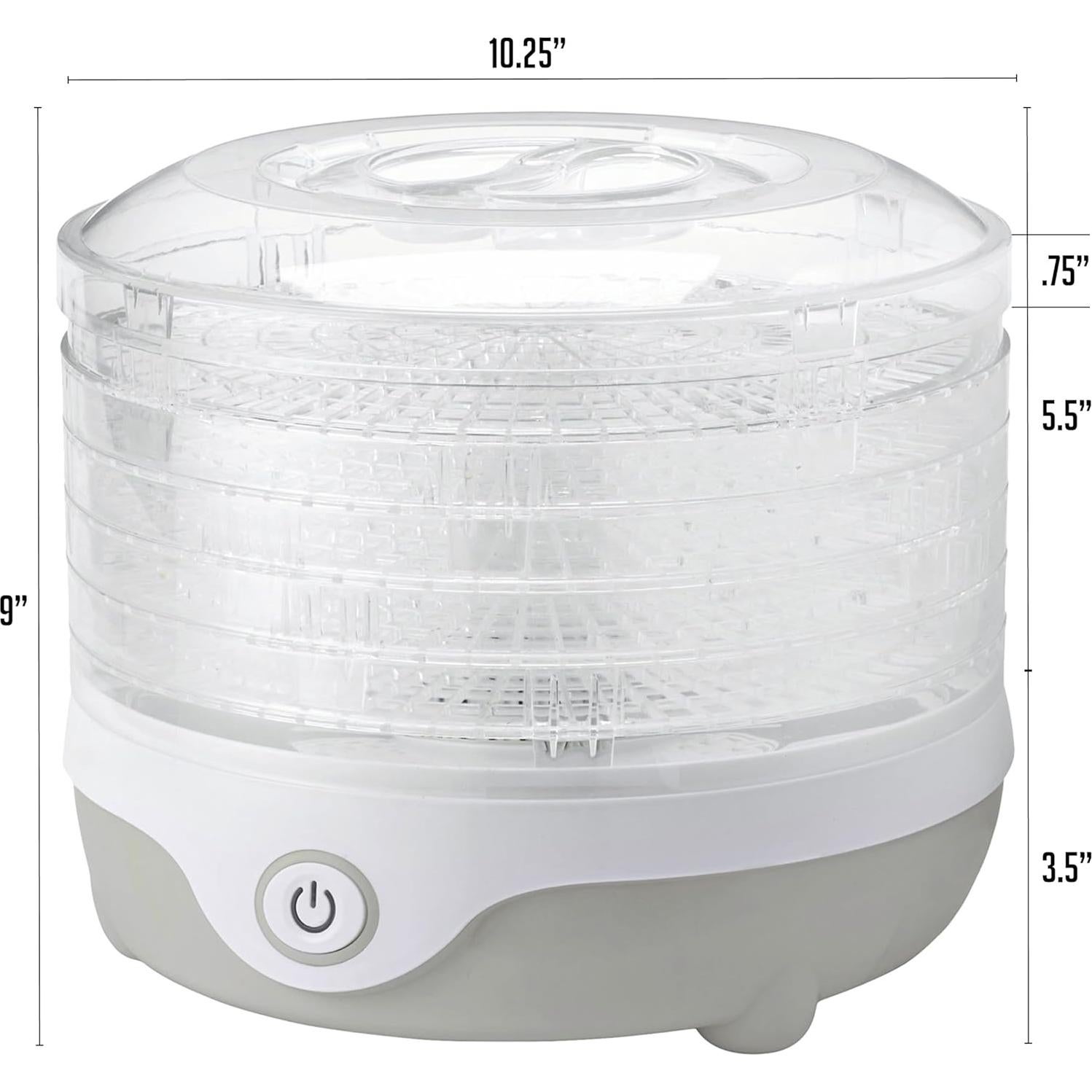 Deshidratadora de Alimentos OVENTE DF215GY 5 Bandejas 240W