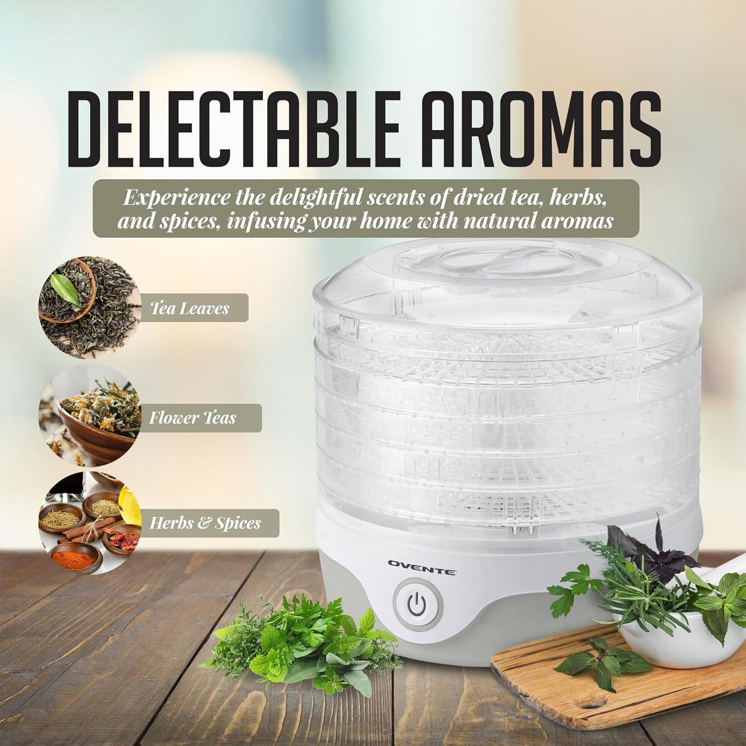 Deshidratadora de Alimentos OVENTE DF215GY 5 Bandejas 240W