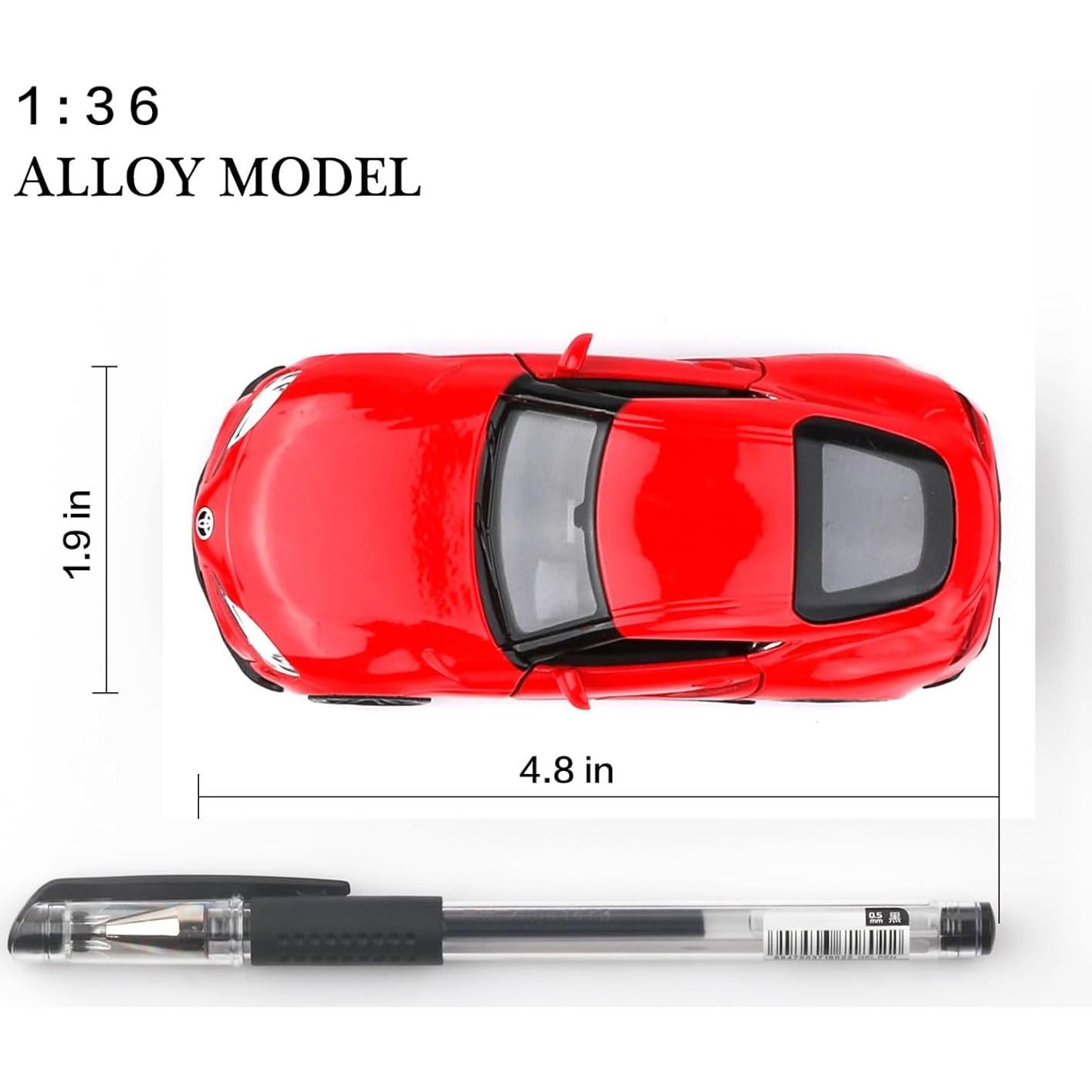 Coche de Juguete Toyota Supra 1/36 Retroceso Rojo