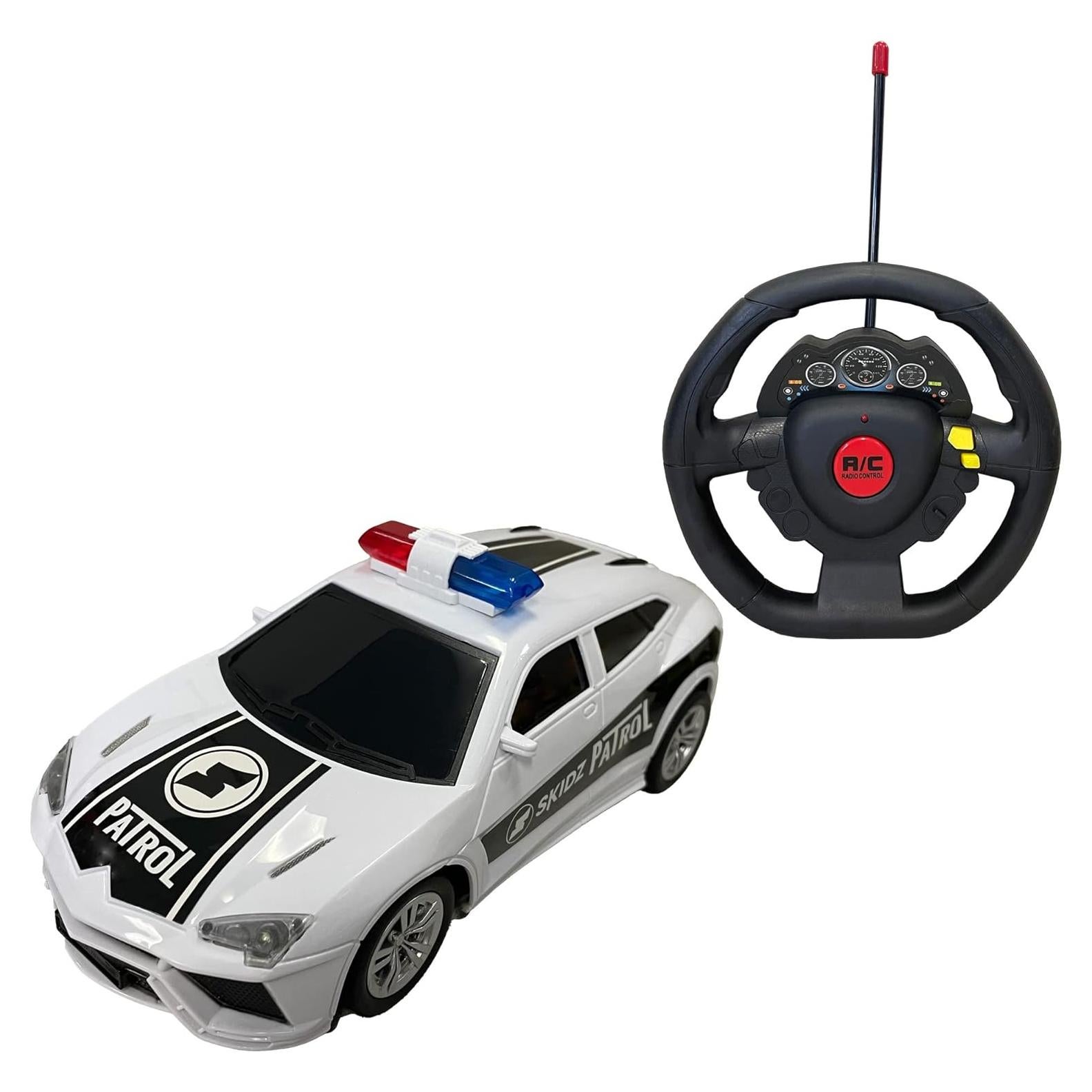 Kids Remote Control Police Car for Kids, RC Patrol Toy Car with Lights and Sirens for Boys; High Speed Remote Control cop car Racer, Police Car Toy Gift for Toddlers 3+ (Black)