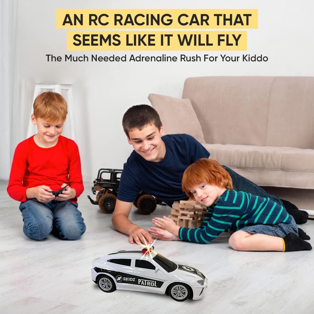 Kids Remote Control Police Car for Kids, RC Patrol Toy Car with Lights and Sirens for Boys; High Speed Remote Control cop car Racer, Police Car Toy Gift for Toddlers 3+ (Black)