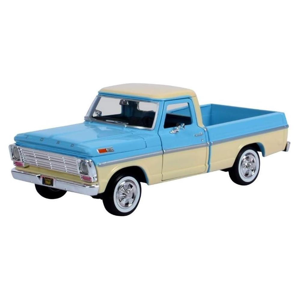 Modelo Diecast 1969 F-100 Camioneta Motormax 1:24 Azul Claro