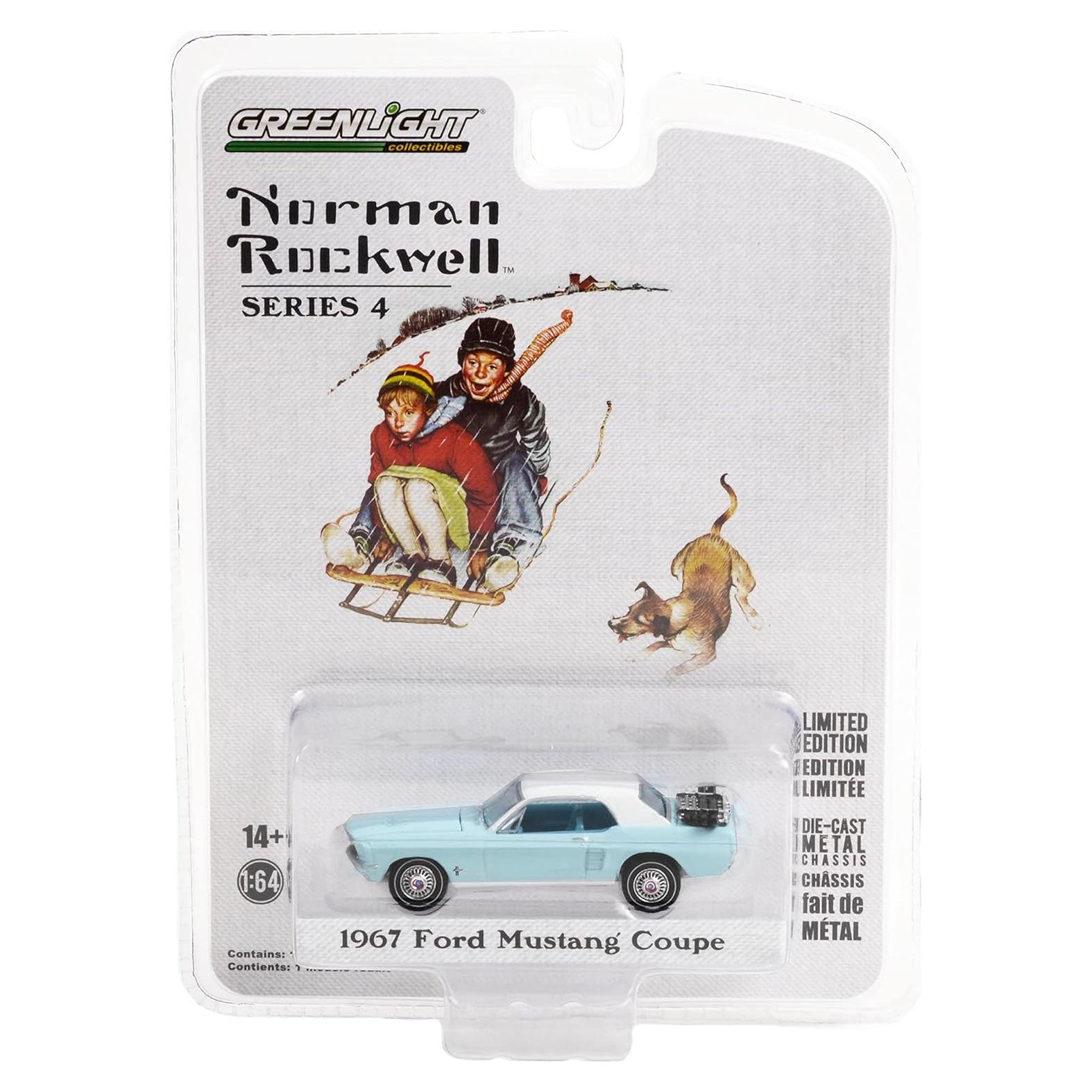 Coupé Ford Mustang 1967 Azul Claro 1:64 Greenlight