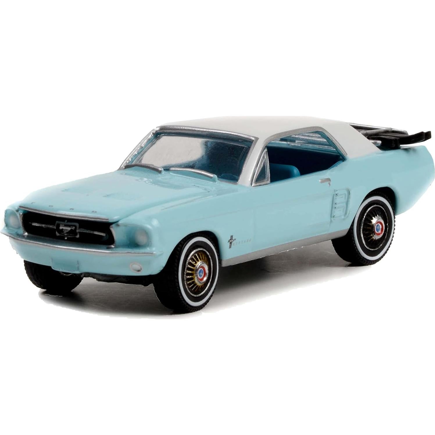 Coupé Ford Mustang 1967 Azul Claro 1:64 Greenlight