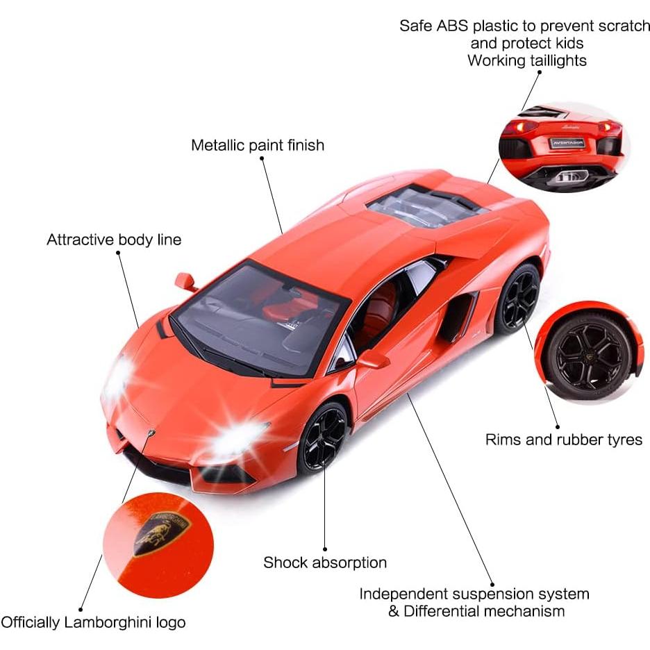 Coche de Juguete RC Rastar Lamborghini Aventador 1:14 Naranja