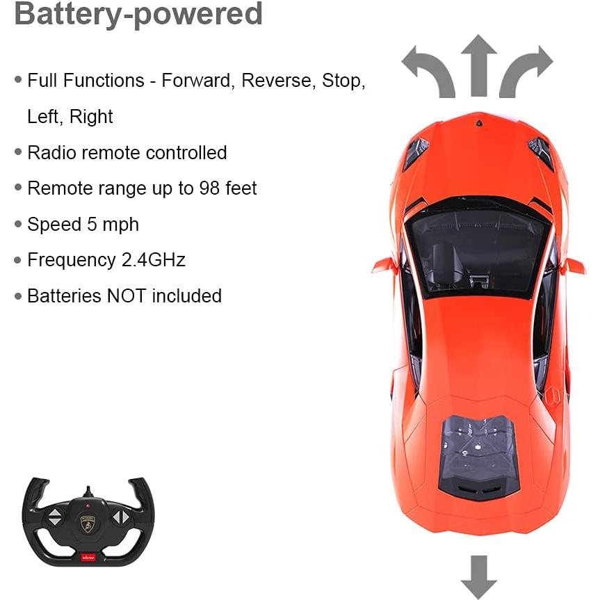 Coche de Juguete RC Rastar Lamborghini Aventador 1:14 Naranja