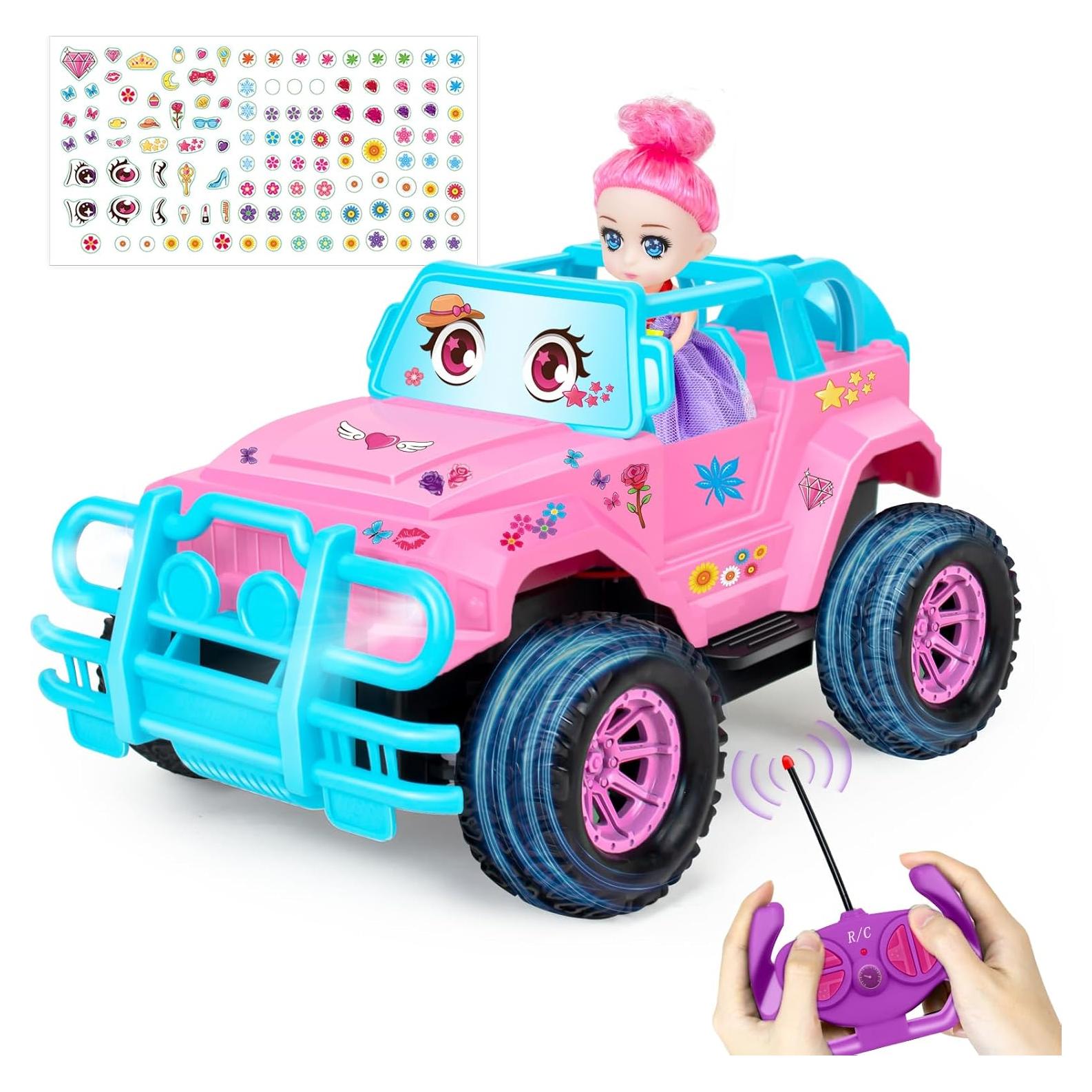 Coche RC Rosa - Camión Control Remoto 1:20 con Muñeca