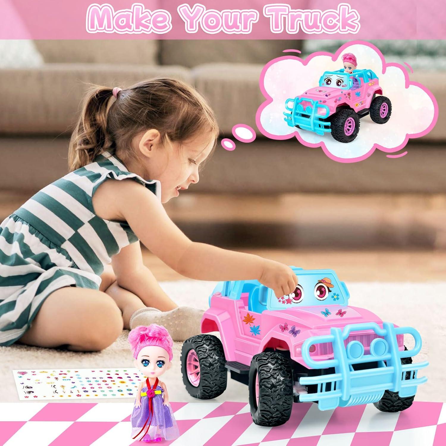 Coche RC Rosa - Camión Control Remoto 1:20 con Muñeca