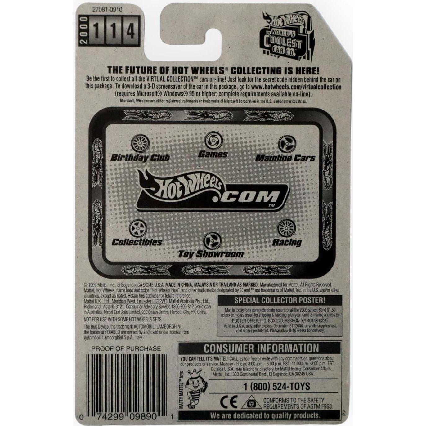 Hot Wheels Lamborghini Diablo Azul 2000 1:64 Escala