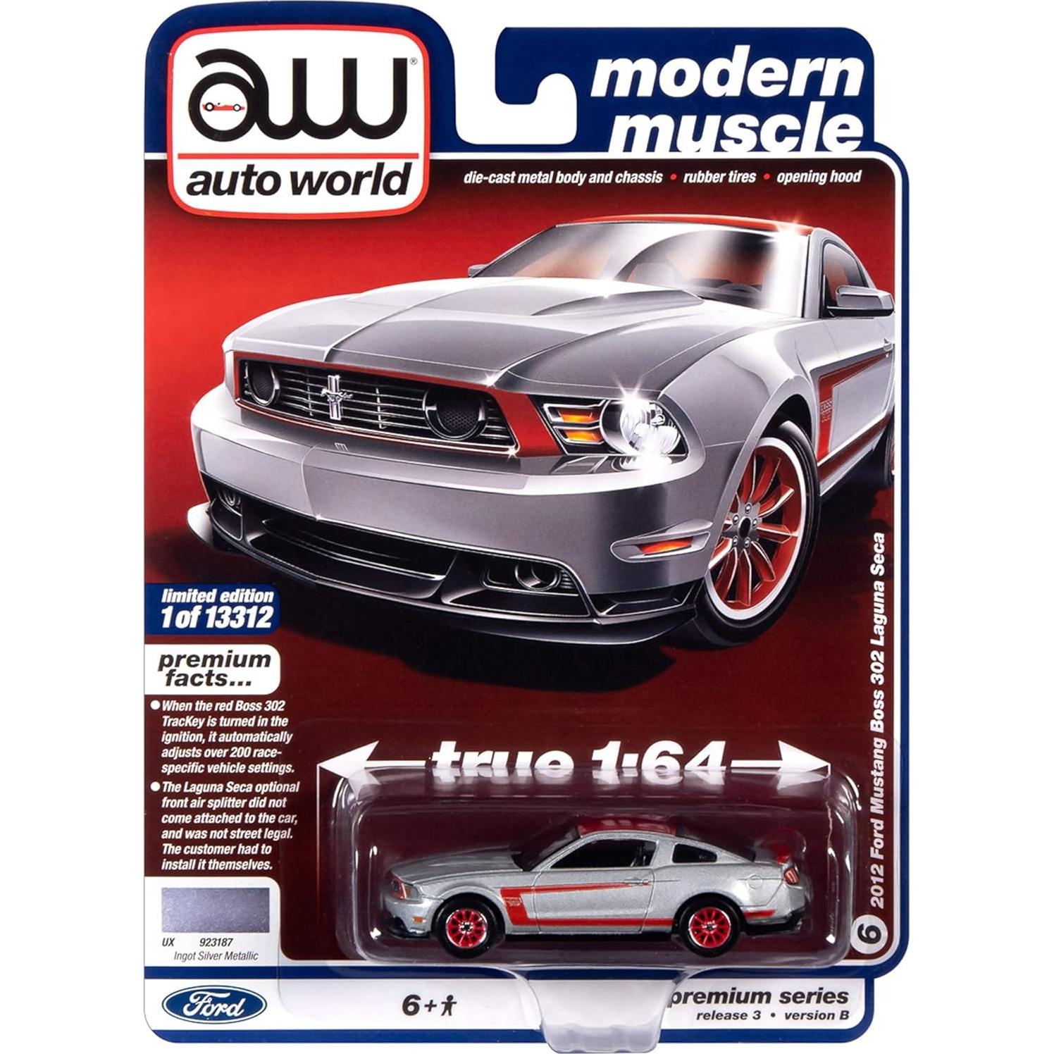 Diecast Ford Mustang Boss 302 Auto World 1/64 Edición Limitada