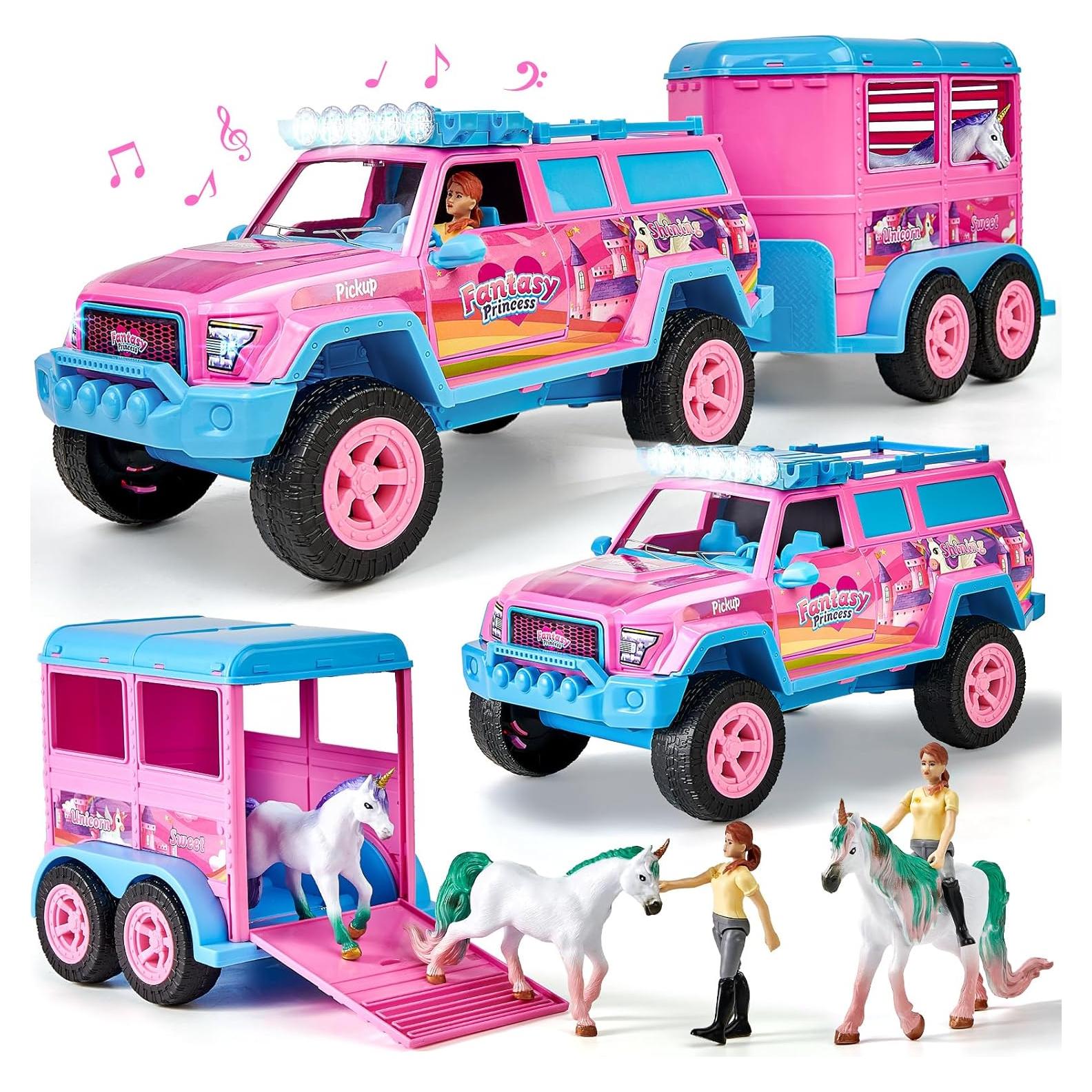 Juguete Remolque Caballo Golray Camión Unicornio 1:16