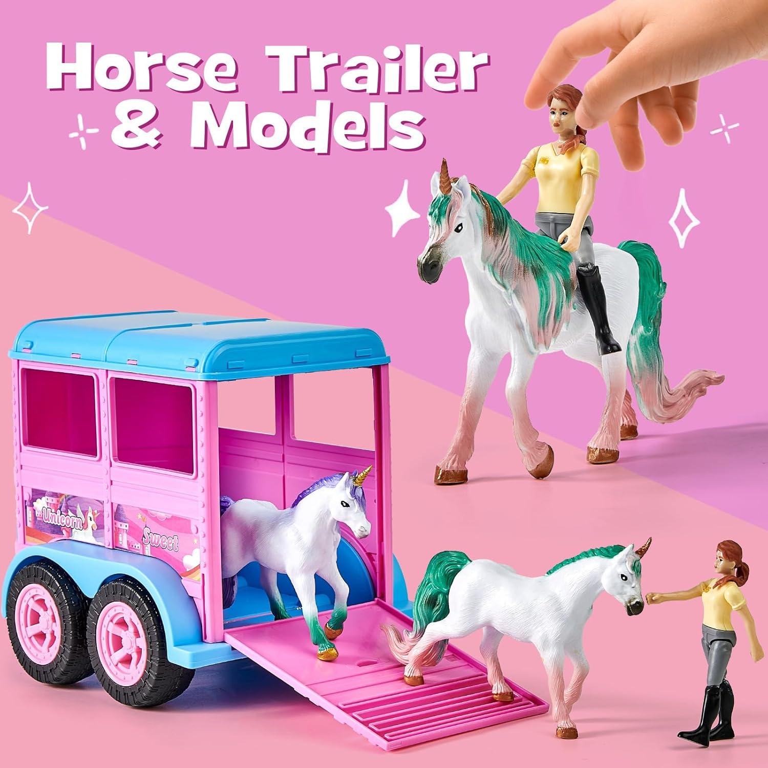 Juguete Remolque Caballo Golray Camión Unicornio 1:16