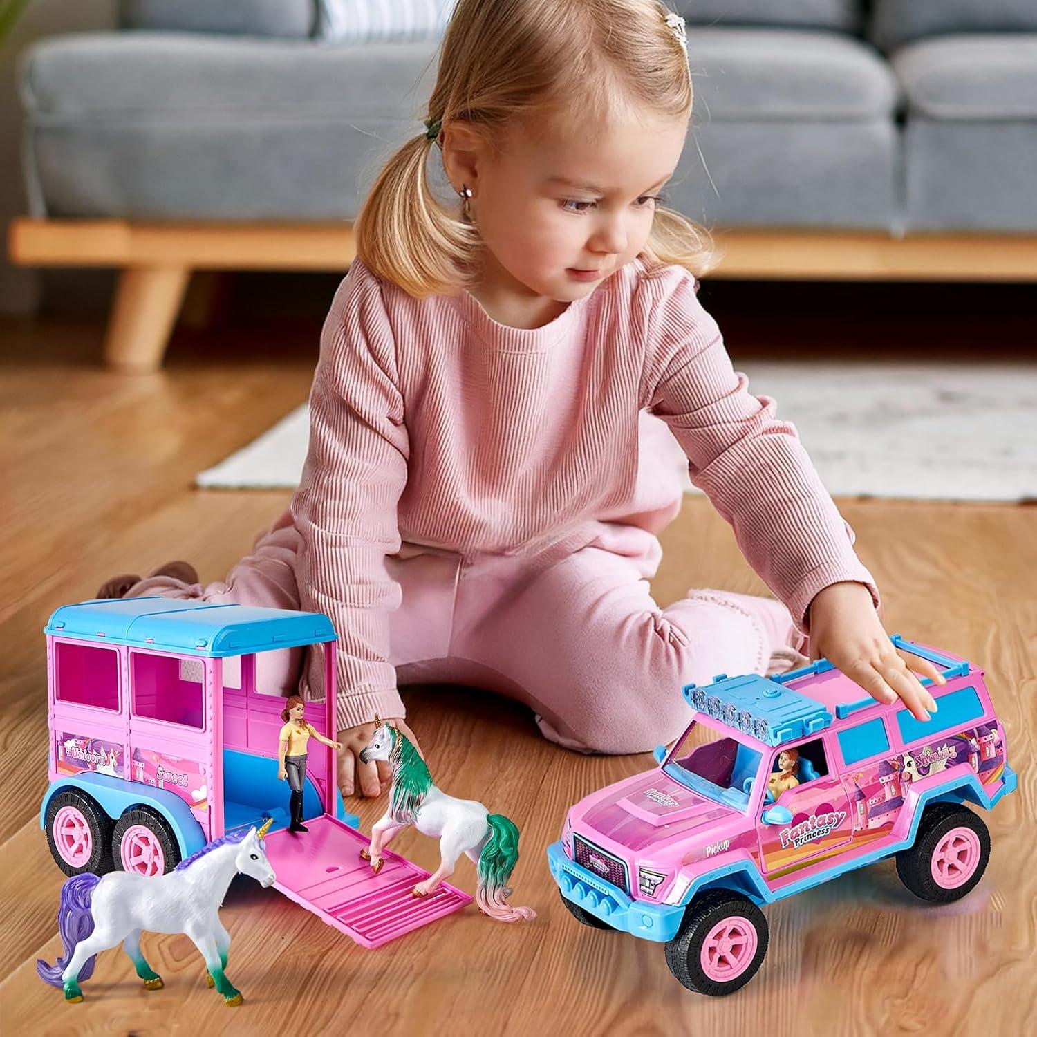 Juguete Remolque Caballo Golray Camión Unicornio 1:16