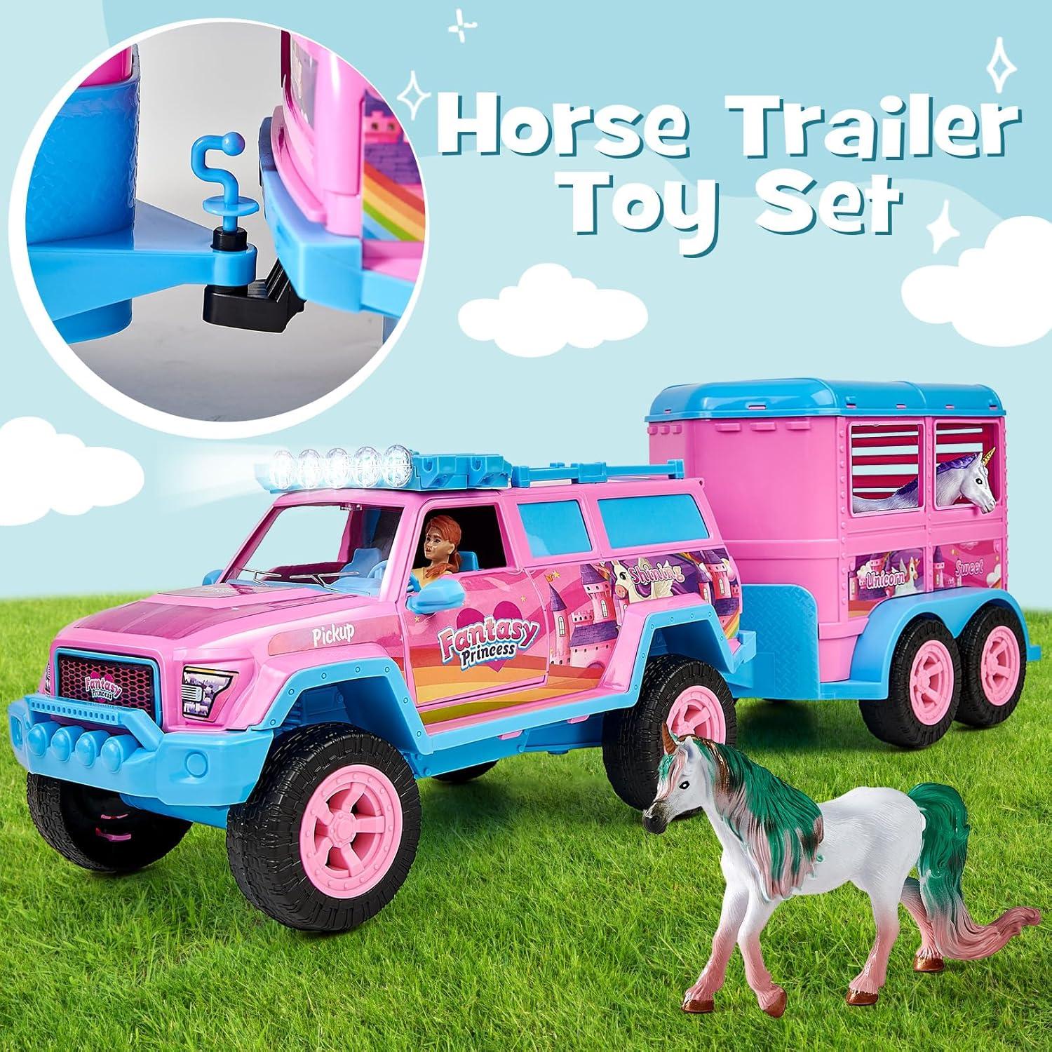 Juguete Remolque Caballo Golray Camión Unicornio 1:16