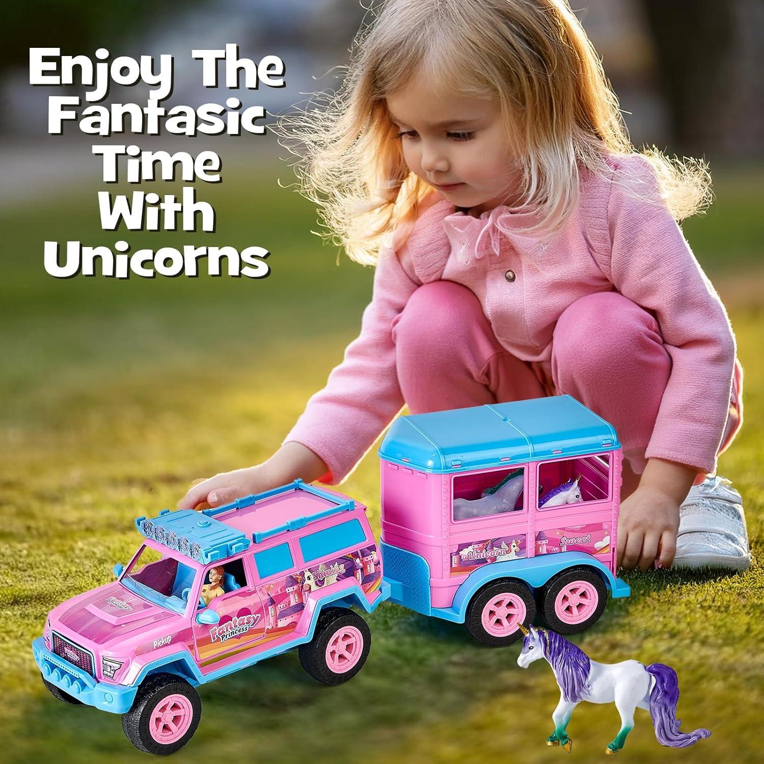 Juguete Remolque Caballo Golray Camión Unicornio 1:16