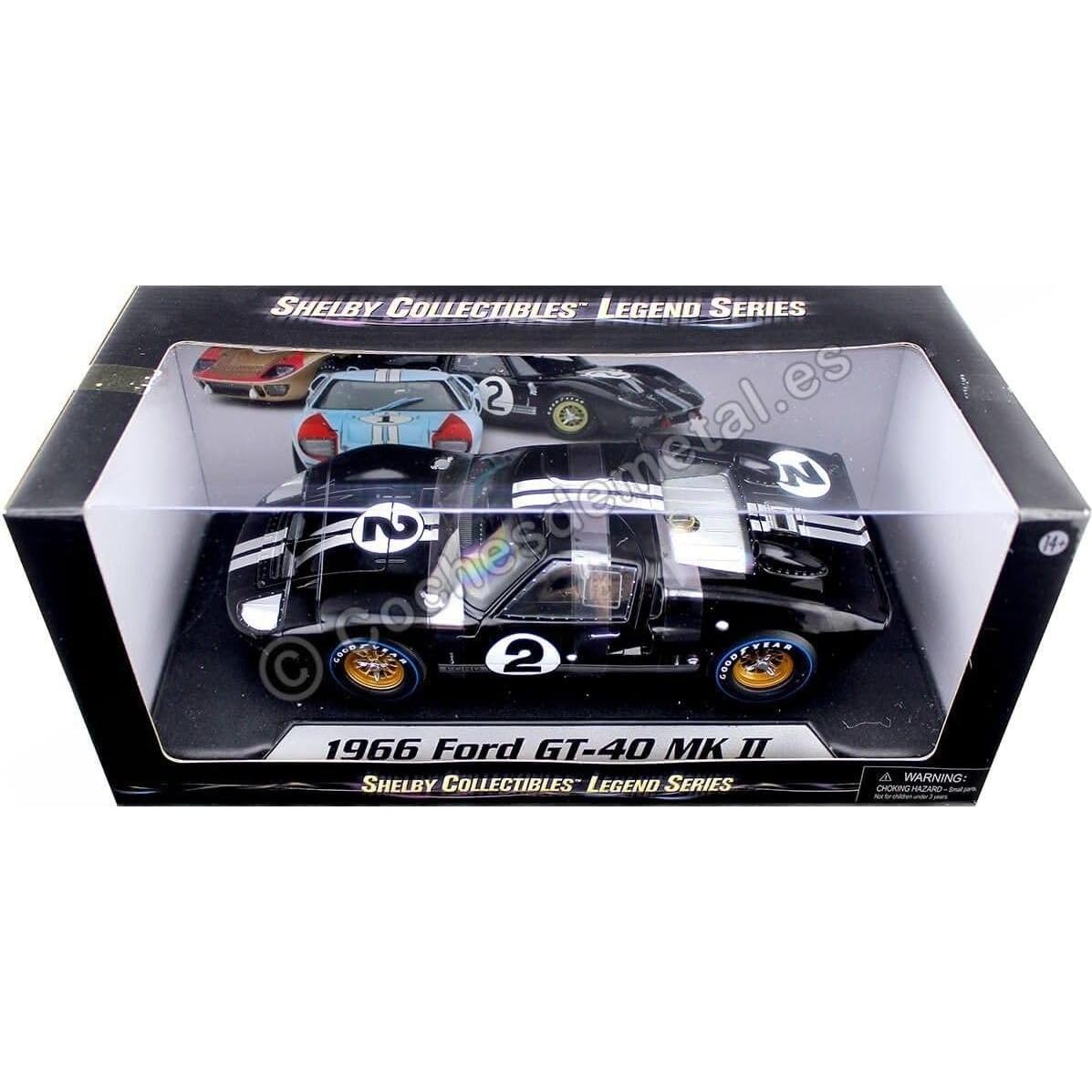 Auto a Escala 1:18 Ford GT-40 MK 2 Negro Shelby Collect