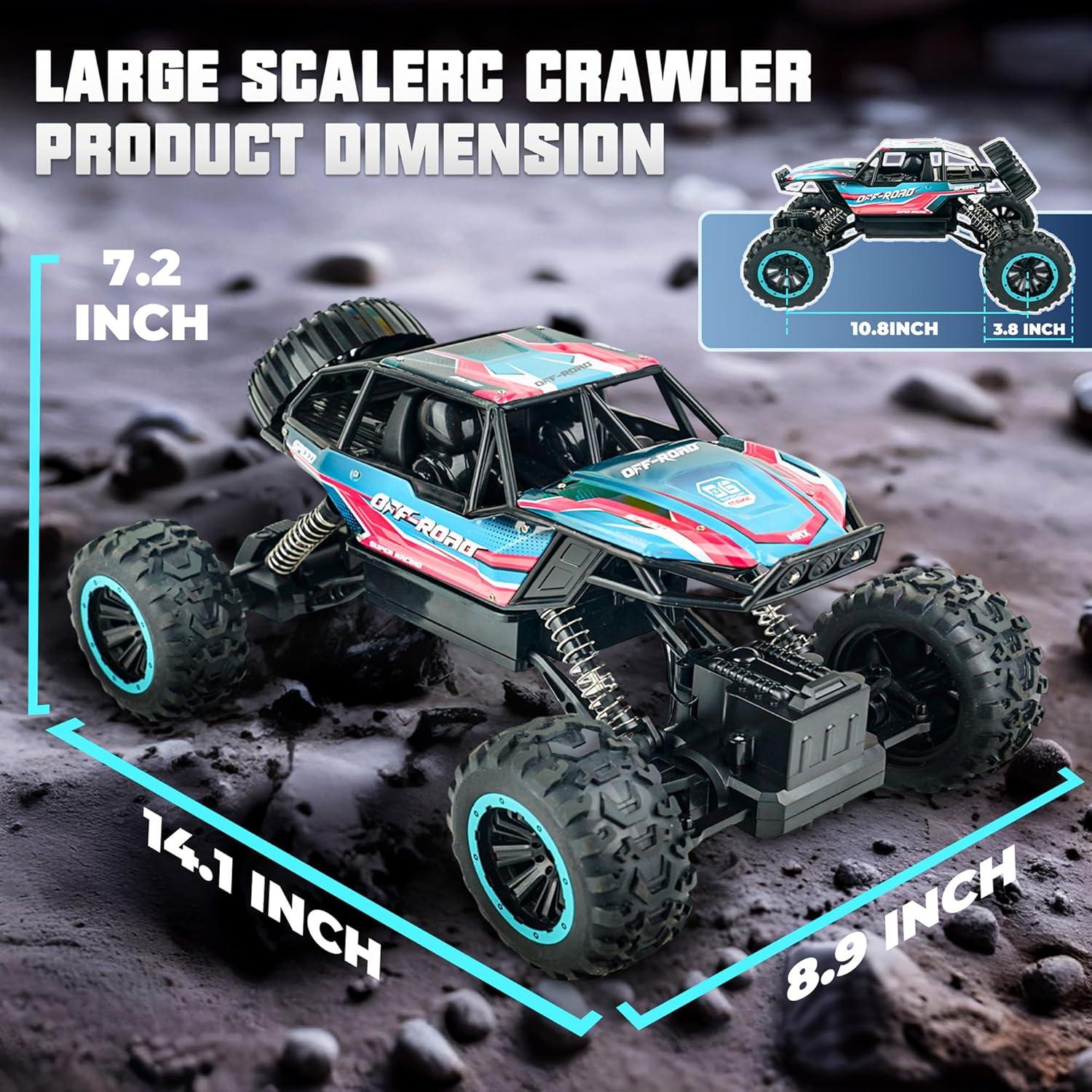 Camión Monster Control Remoto BEZGAR 1:12 Rosa con Luz LED