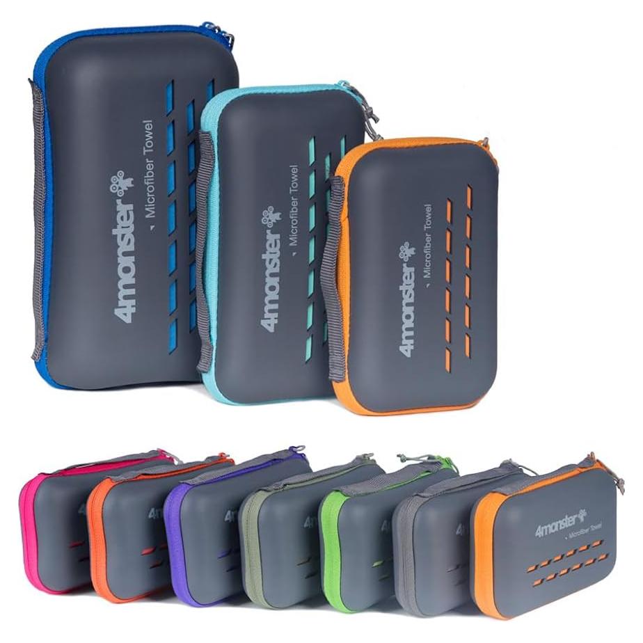 Toalla de Camping 4Monster Microfibra Verde Militar 50x30 cm