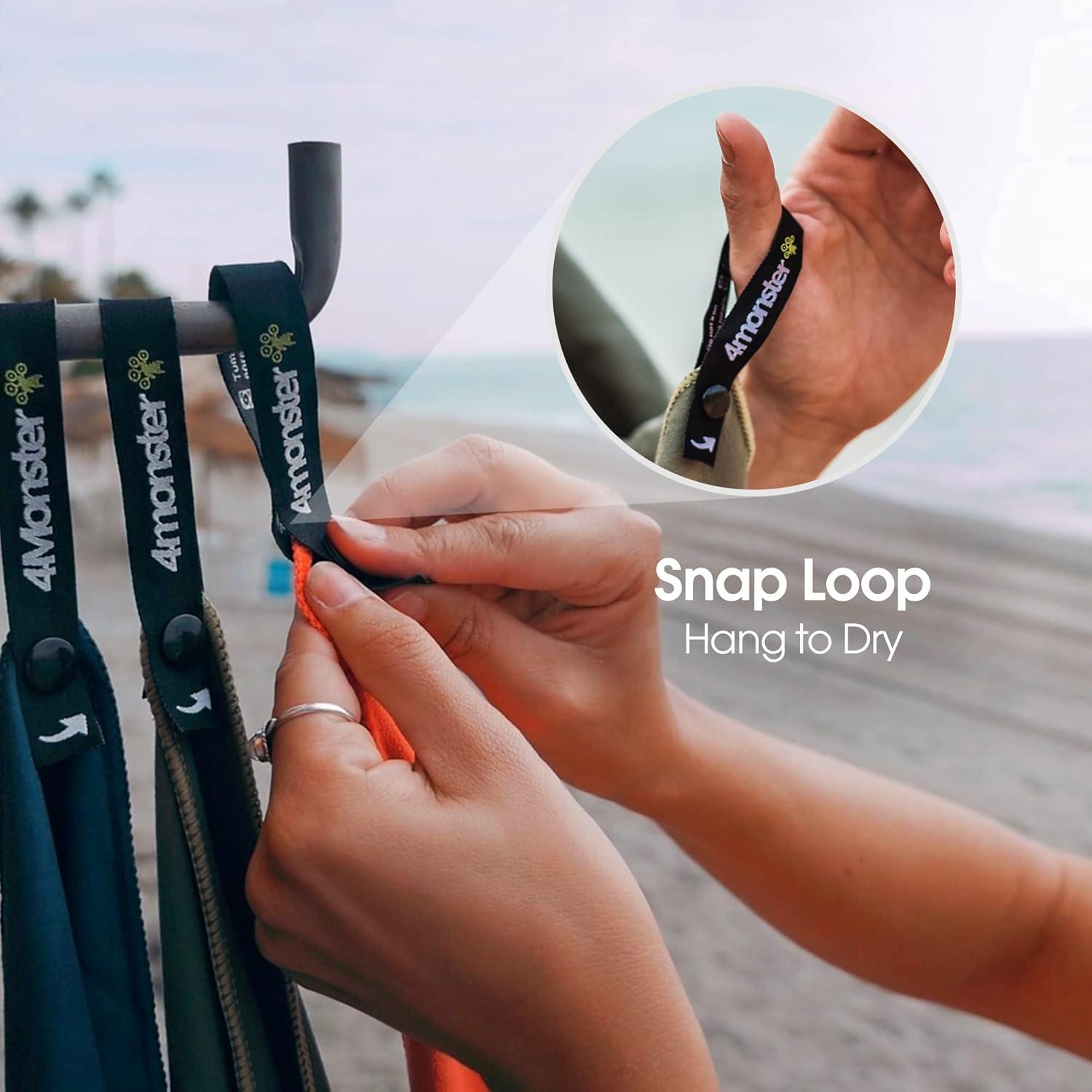 Toalla de Camping 4Monster Microfibra Verde Militar 50x30 cm