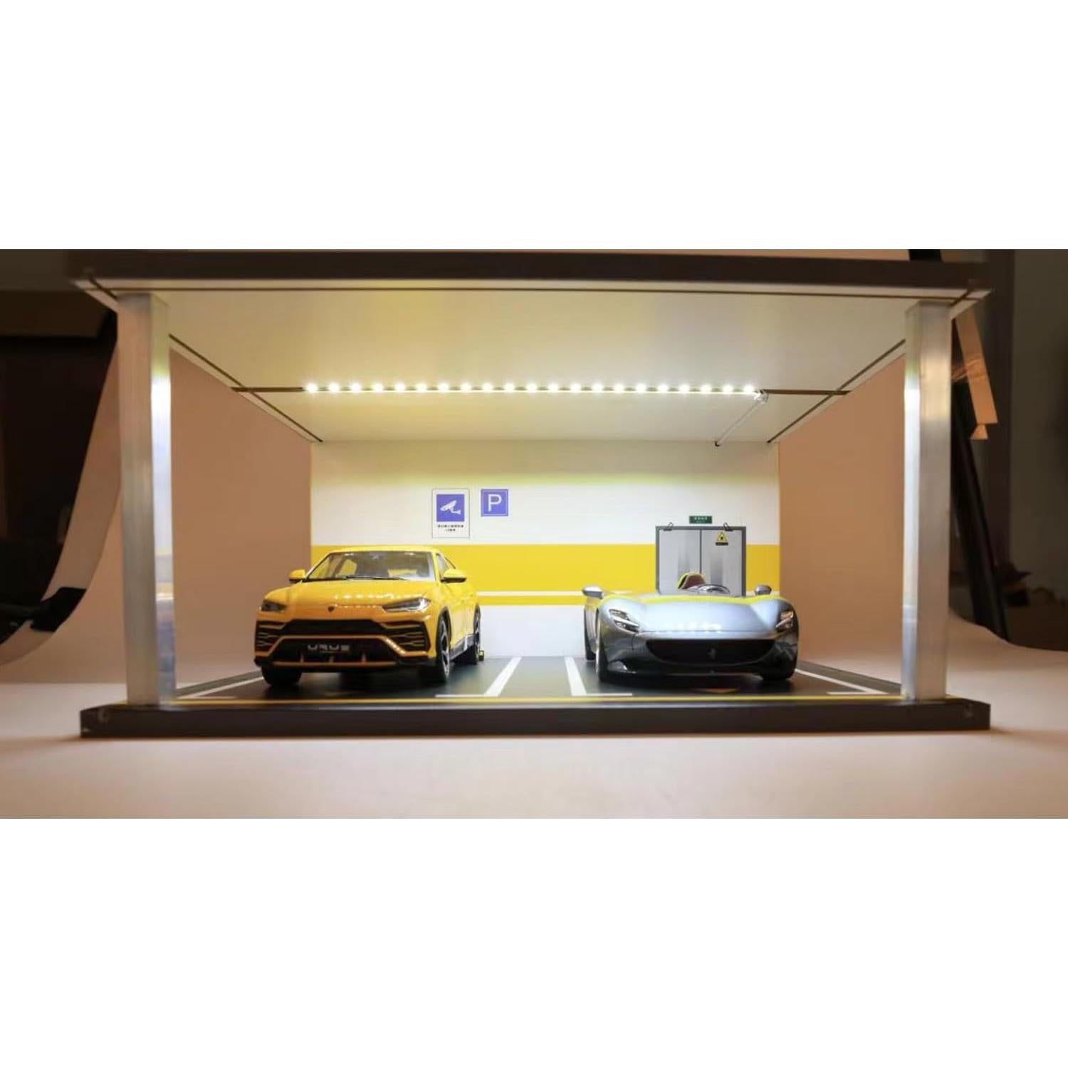 Exhibidor de Modelos de Coche CCYMLOA 1:18 con Luz LED