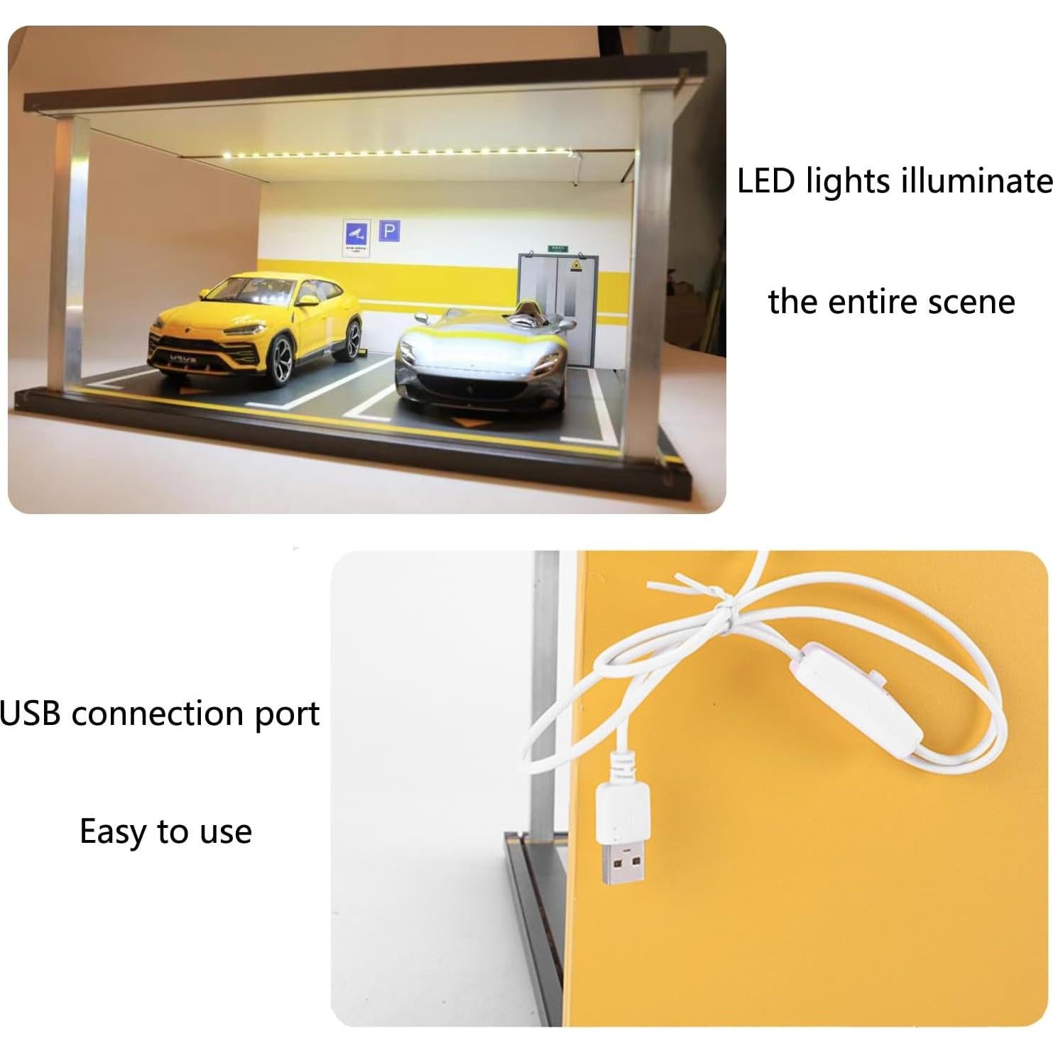 Exhibidor de Modelos de Coche CCYMLOA 1:18 con Luz LED