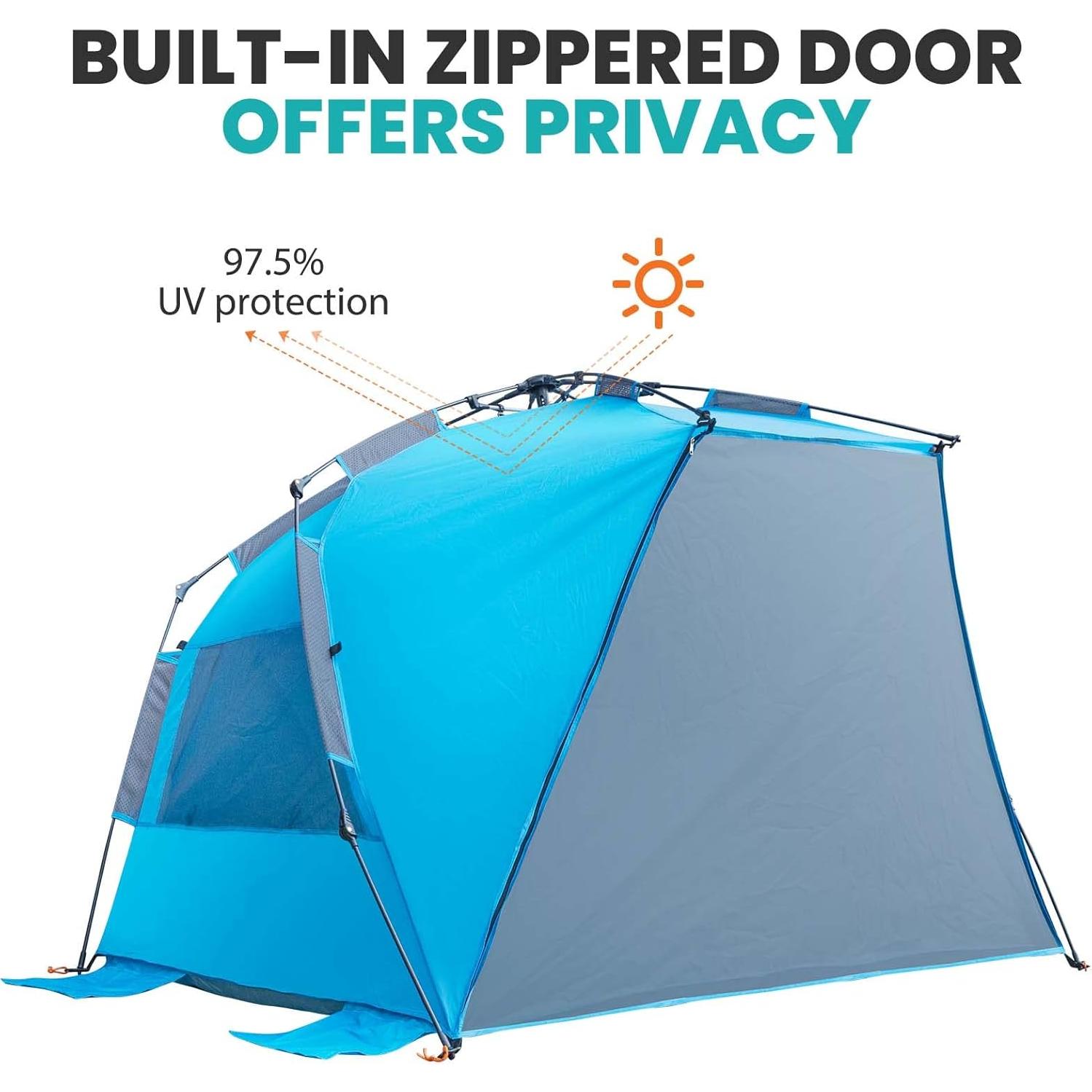 Carpa de Playa OutdoorMaster XL para 4 Personas - UV 50+