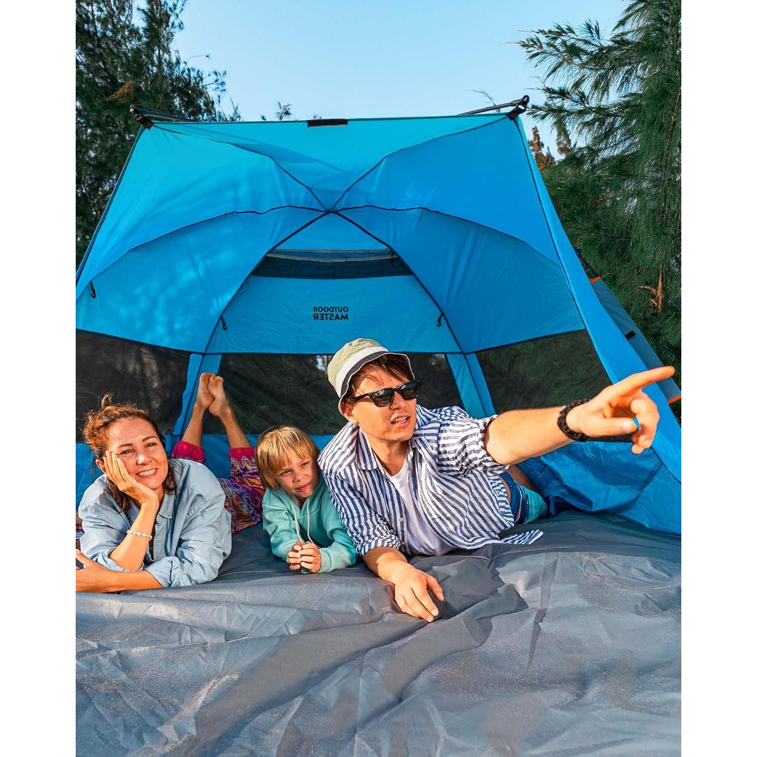 Carpa de Playa OutdoorMaster XL para 4 Personas - UV 50+
