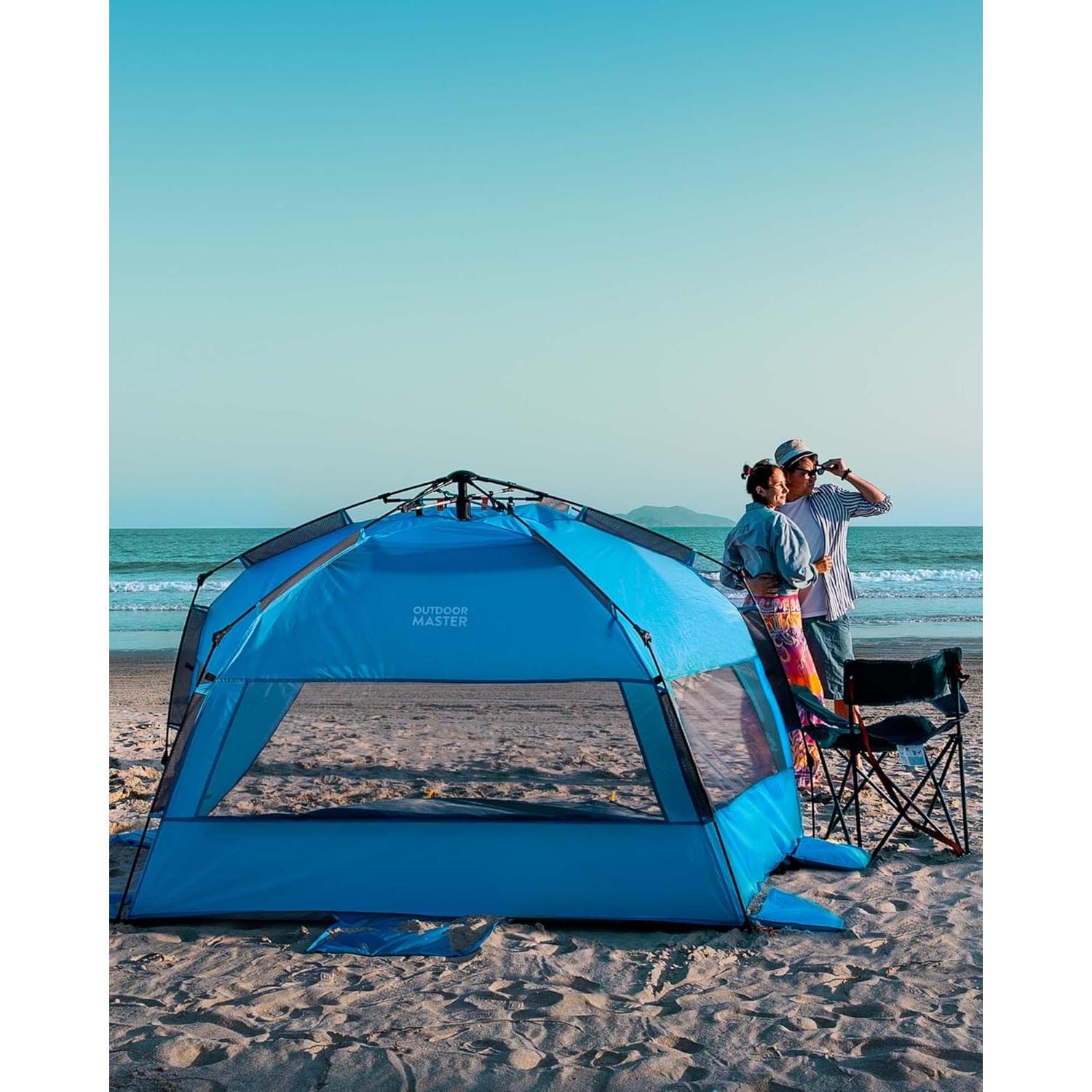 Carpa de Playa OutdoorMaster XL para 4 Personas - UV 50+
