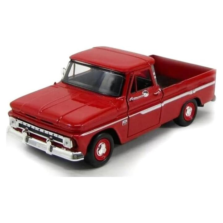 Coche Diecast Pickup Fleetside Chevy C10 1966 Rojo 1/24 Motormax