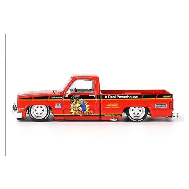 Coche Diecast Mini GT 1:64 Silverado CLOD BUSTER Naranja