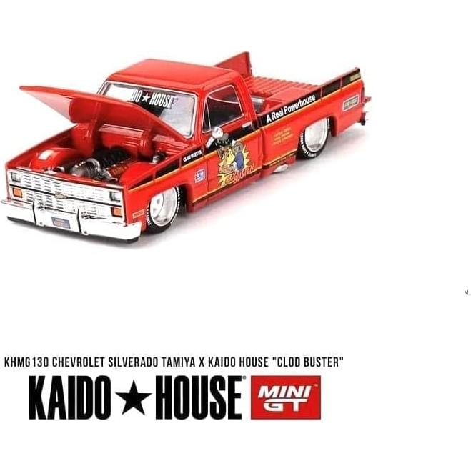 Coche Diecast Mini GT 1:64 Silverado CLOD BUSTER Naranja