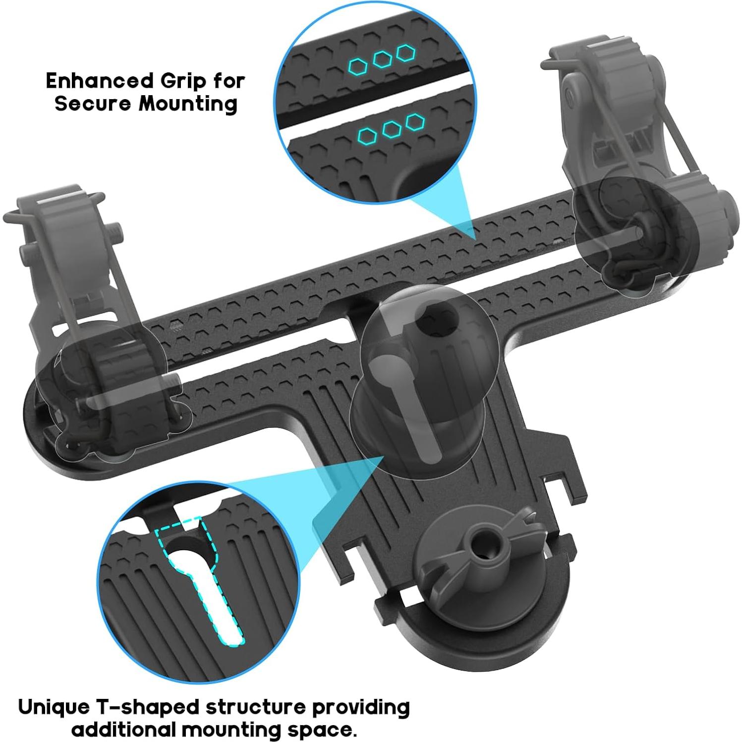 Riel de Kayak EDSRDPLT 2 Paquete en Forma de T Negro