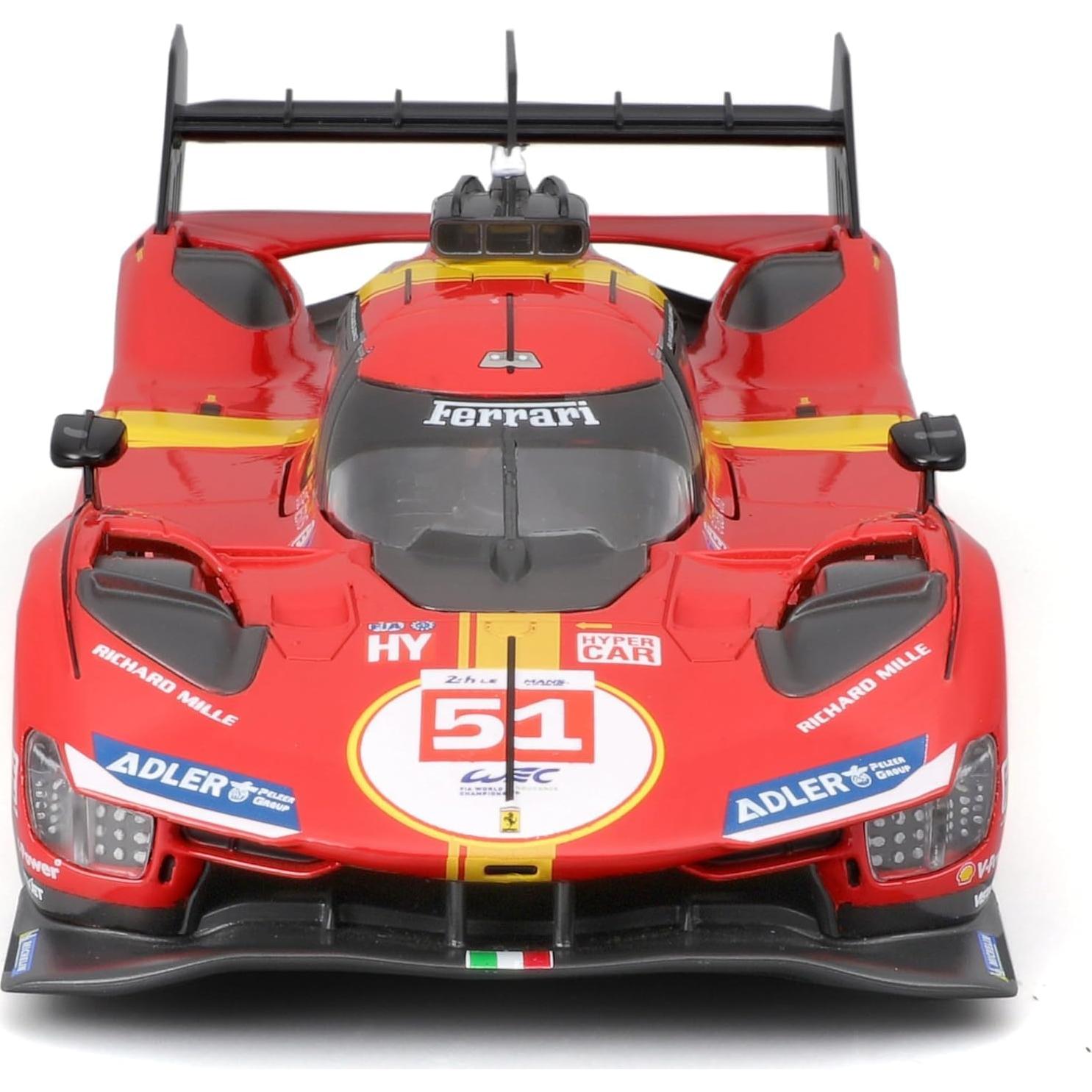 Bburago Ferrari 499P 2023 Modelo a Escala 1/18 Rojo