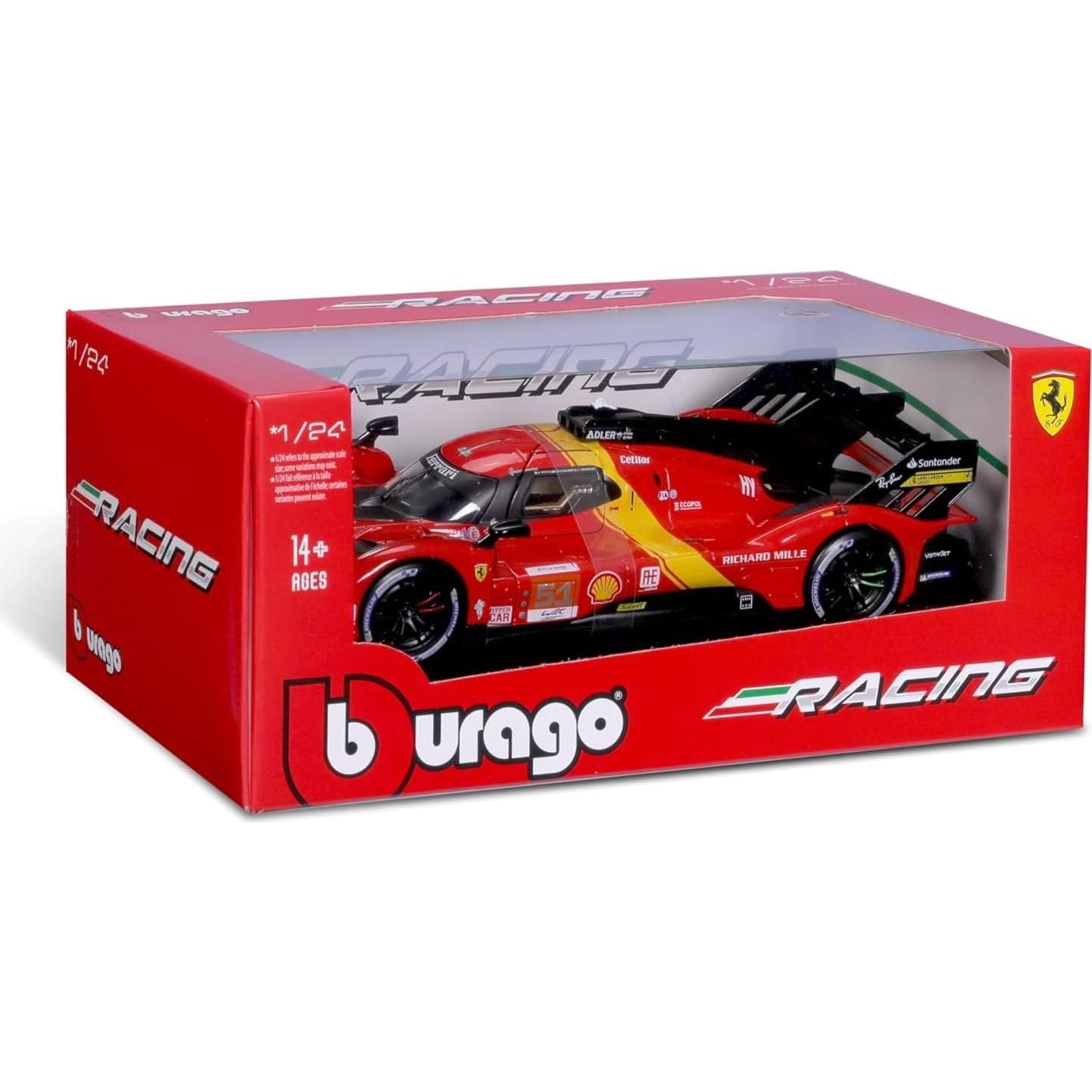 Bburago Ferrari 499P 2023 Modelo a Escala 1/18 Rojo