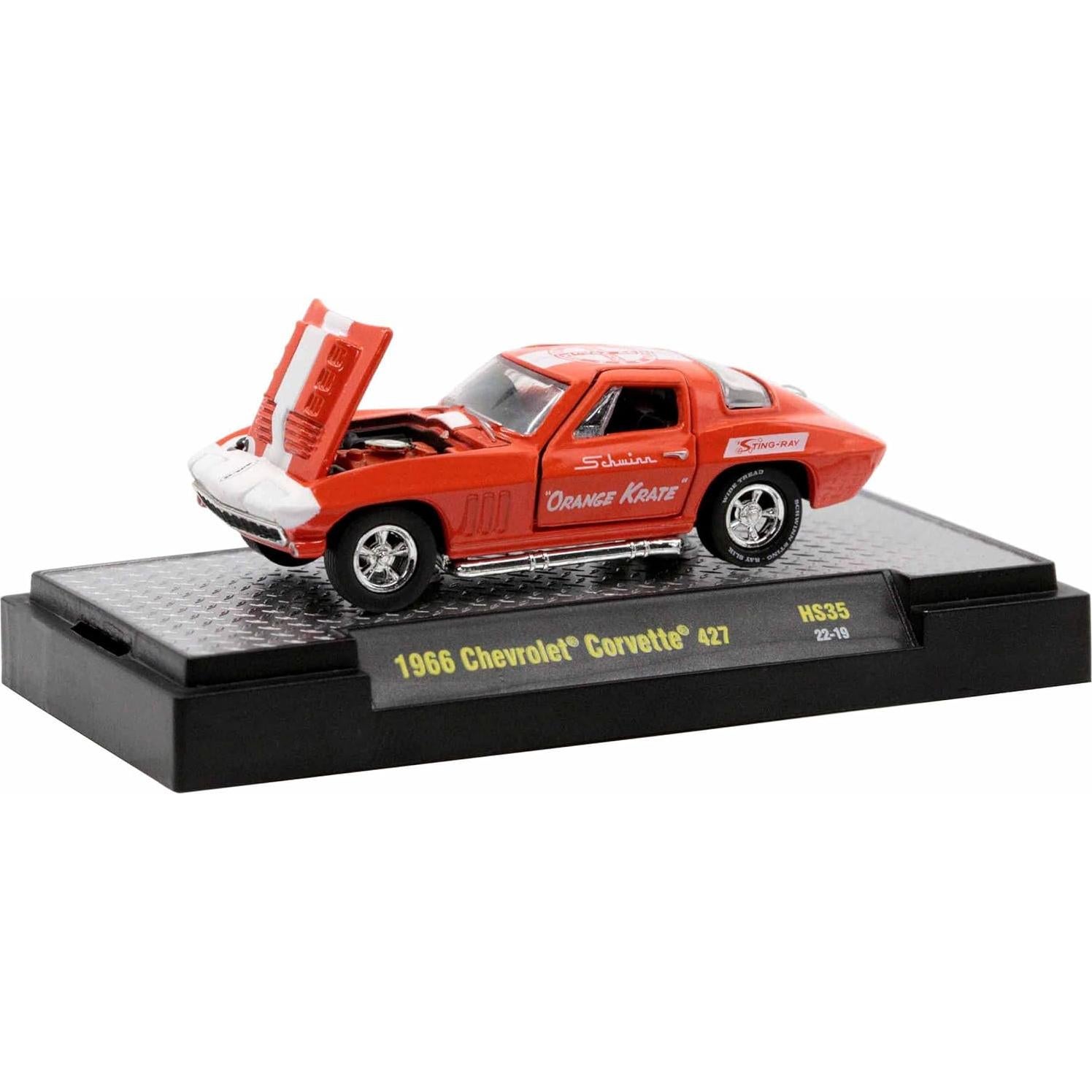 Modelo Diecast 1966 Chevy Corvette 427 Naranja M2 1/64