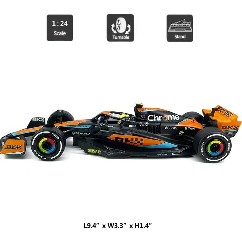 Coche de Juguete F1 McLaren MCL60 Escala 1:24 Metal Negro