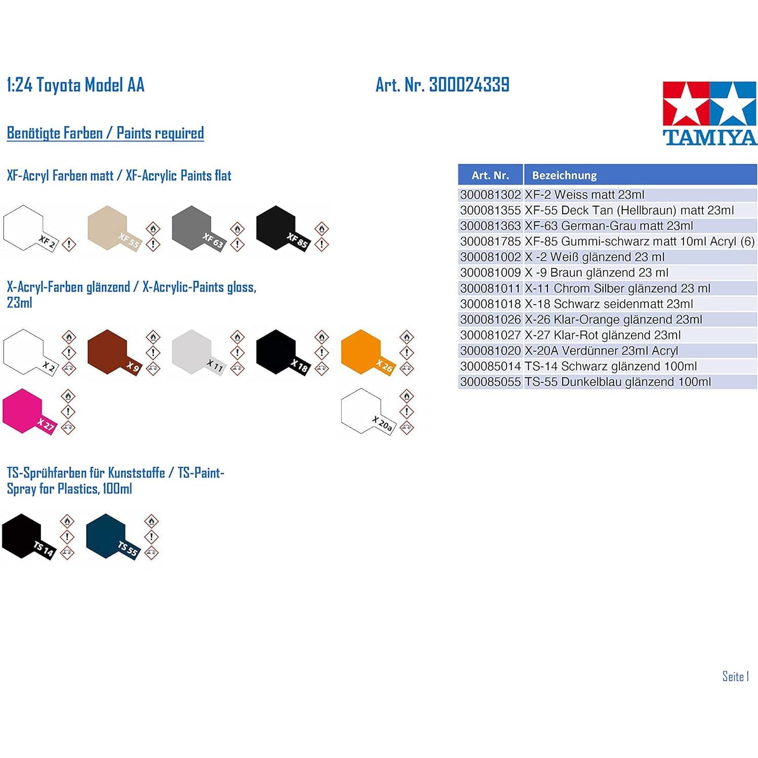 Kit de Modelo Tamiya AA Deportivo 1/24 con Detalles