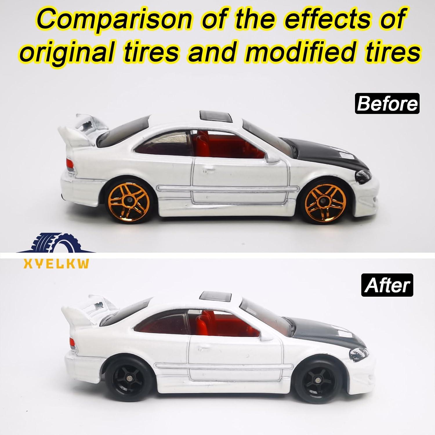 Juego de Ruedas 1/64 XYELKW 7 Colores Neumáticos de Caucho