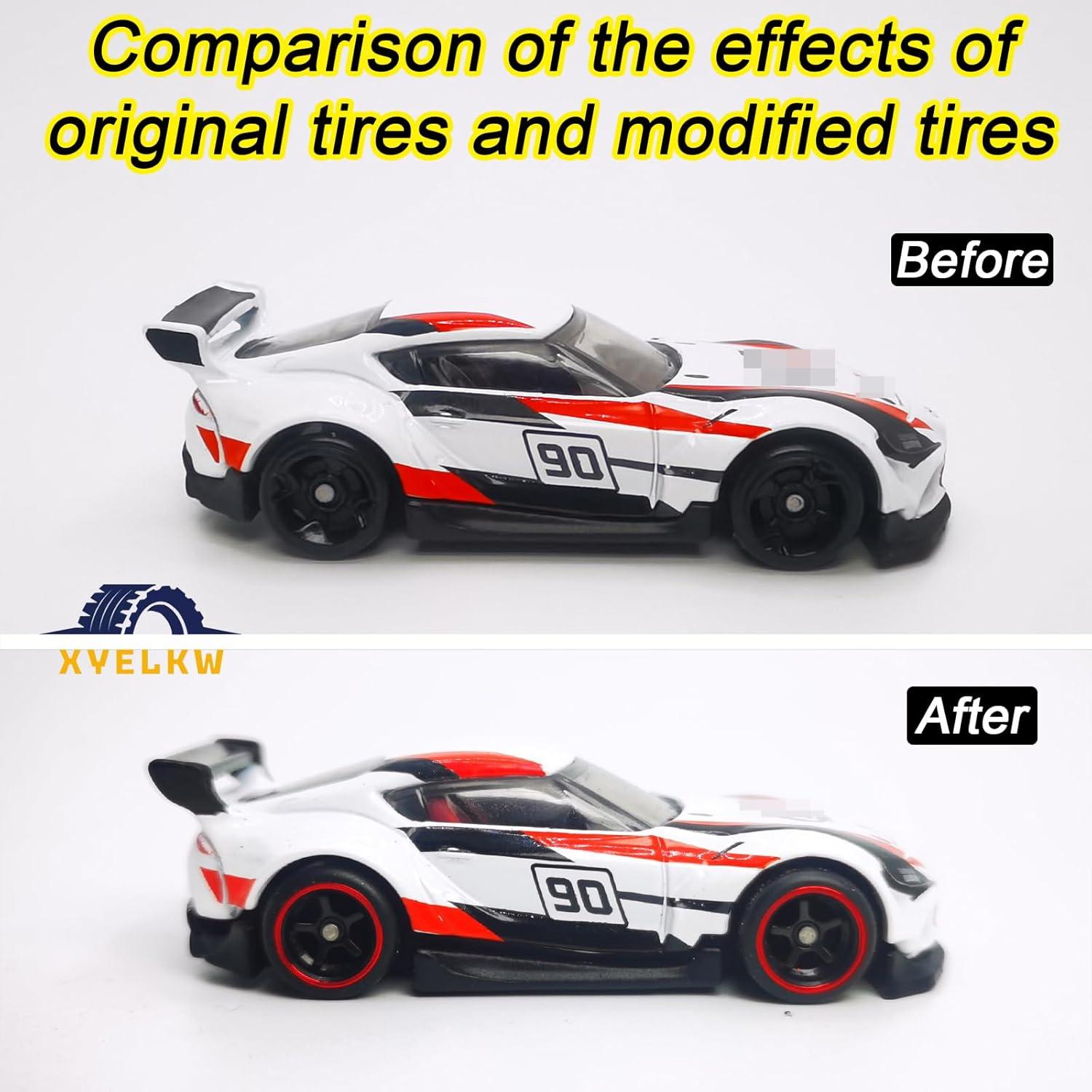 Juego de Ruedas 1/64 XYELKW 7 Colores Neumáticos de Caucho