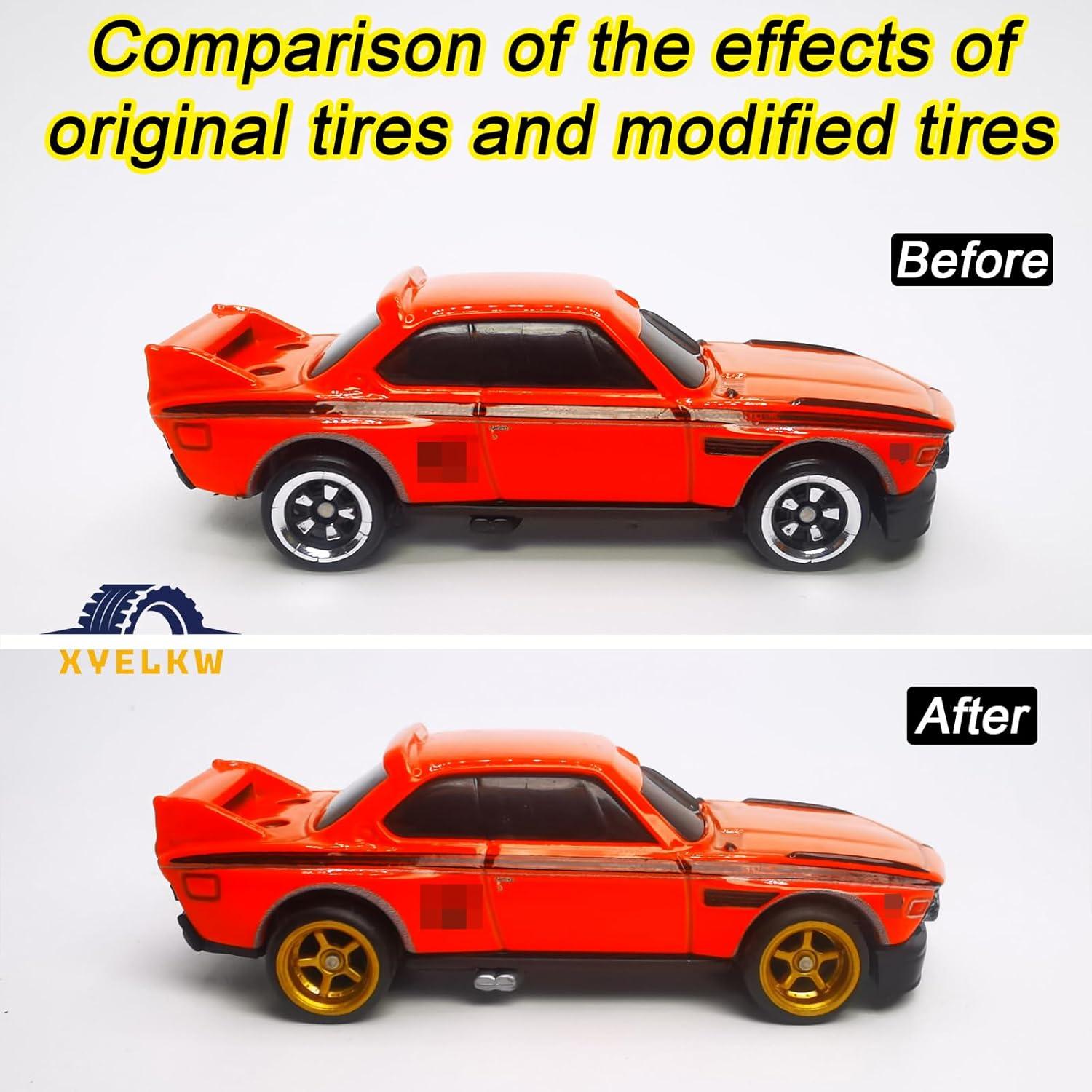 Juego de Ruedas 1/64 XYELKW 7 Colores Neumáticos de Caucho