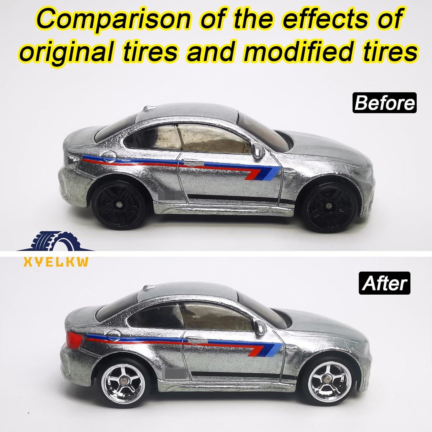 Juego de Ruedas 1/64 XYELKW 7 Colores Neumáticos de Caucho