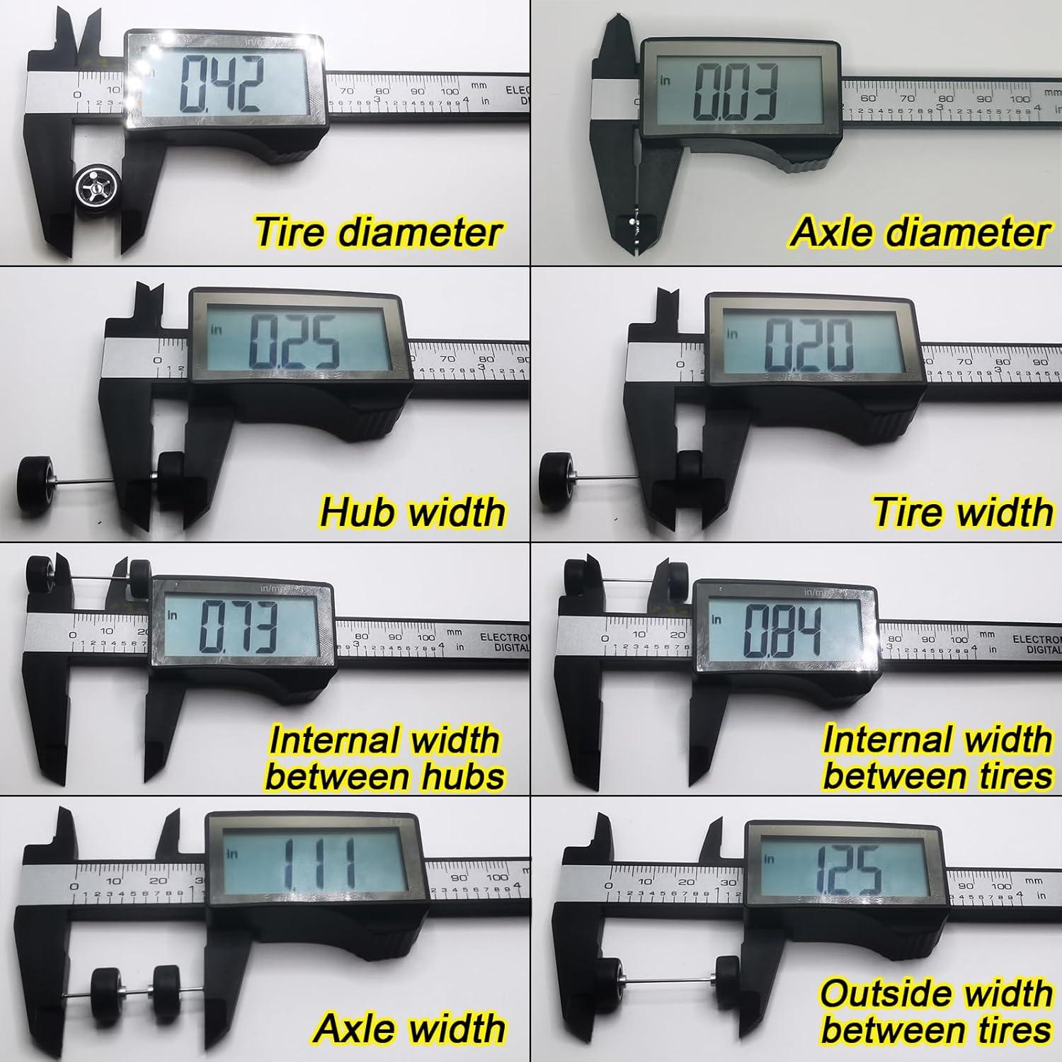 Juego de Ruedas 1/64 XYELKW 7 Colores Neumáticos de Caucho